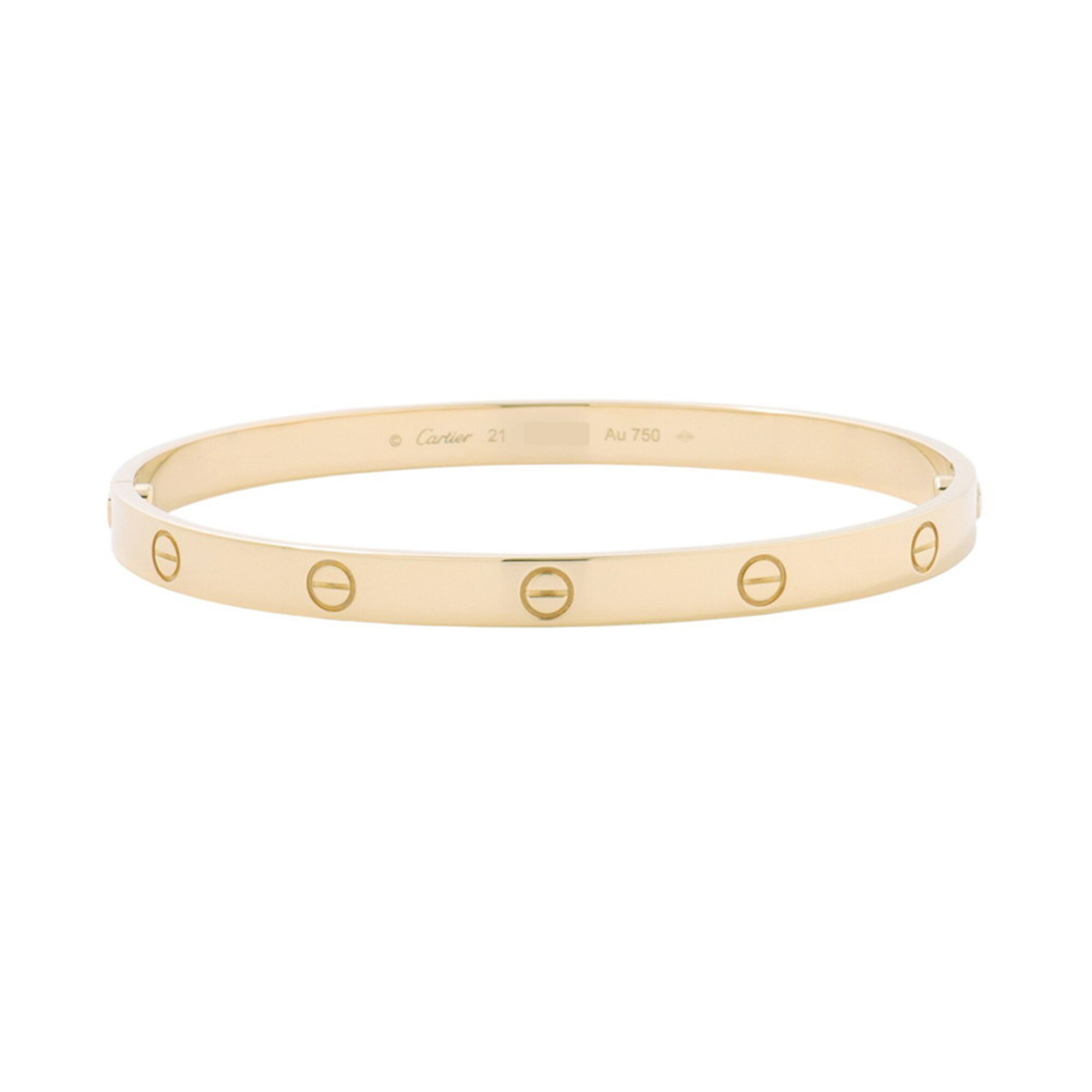 Cartier Love Bracelet Classic Model 18K Yellow Gold Size 21 B6067521 LOVE Bangle