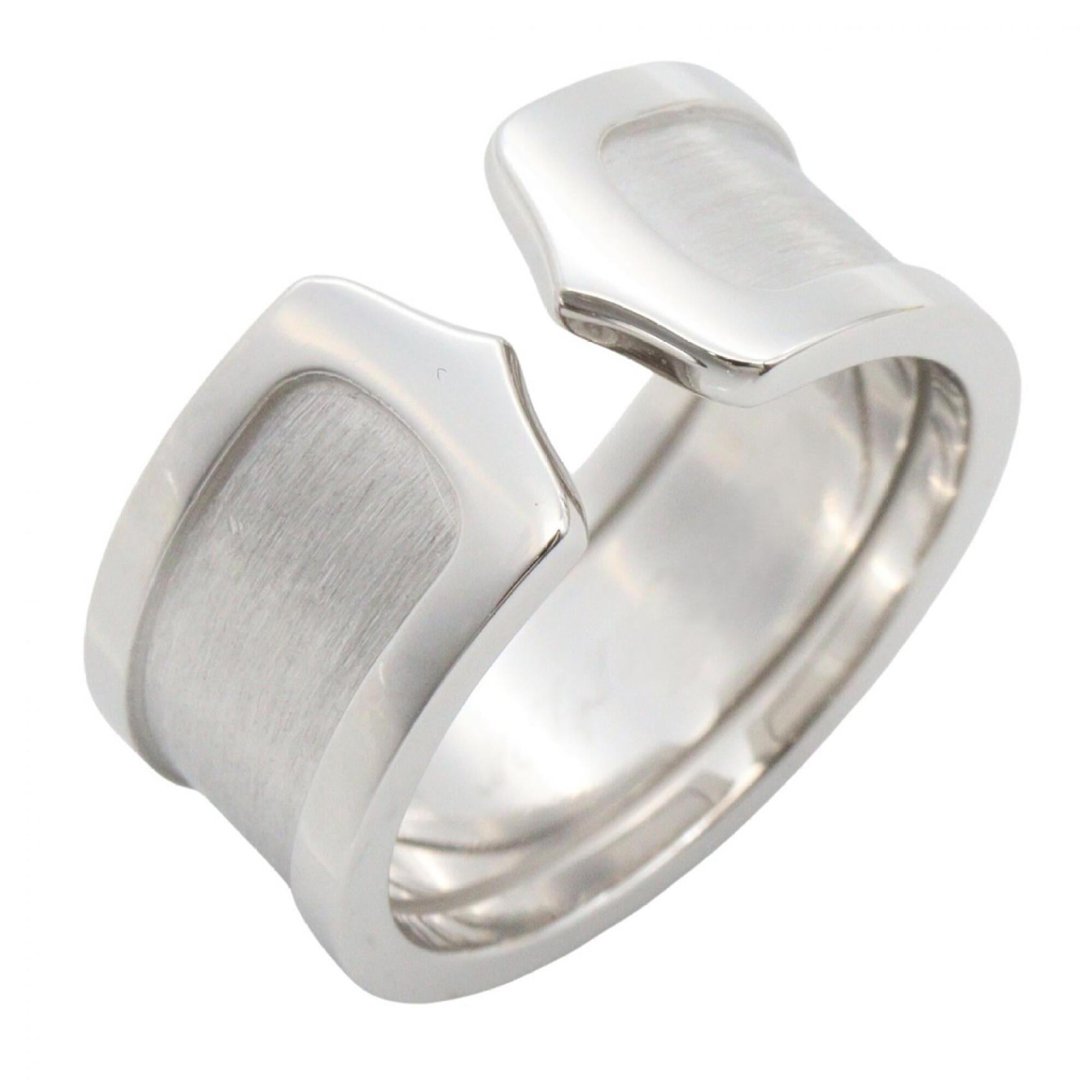 Cartier C2 Ring, Large, 18K White Gold (18KWG), Men\'s/Women\'s, Silver Tone