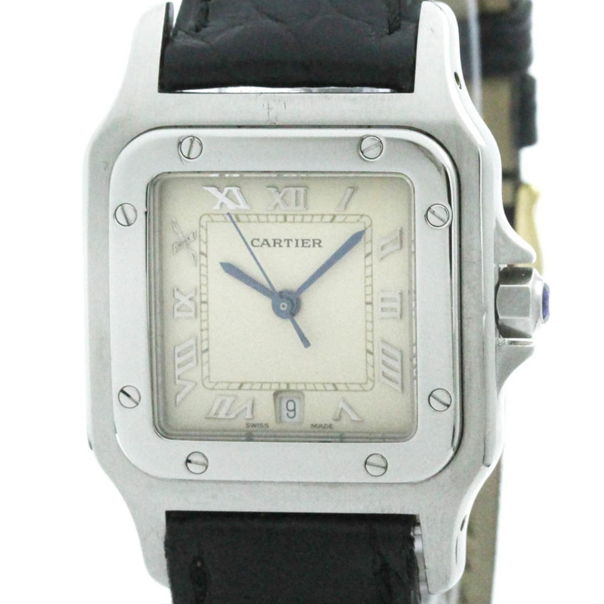 CARTIER Santos Galbee Steel Quartz Mens Watch W20025D6 Polished