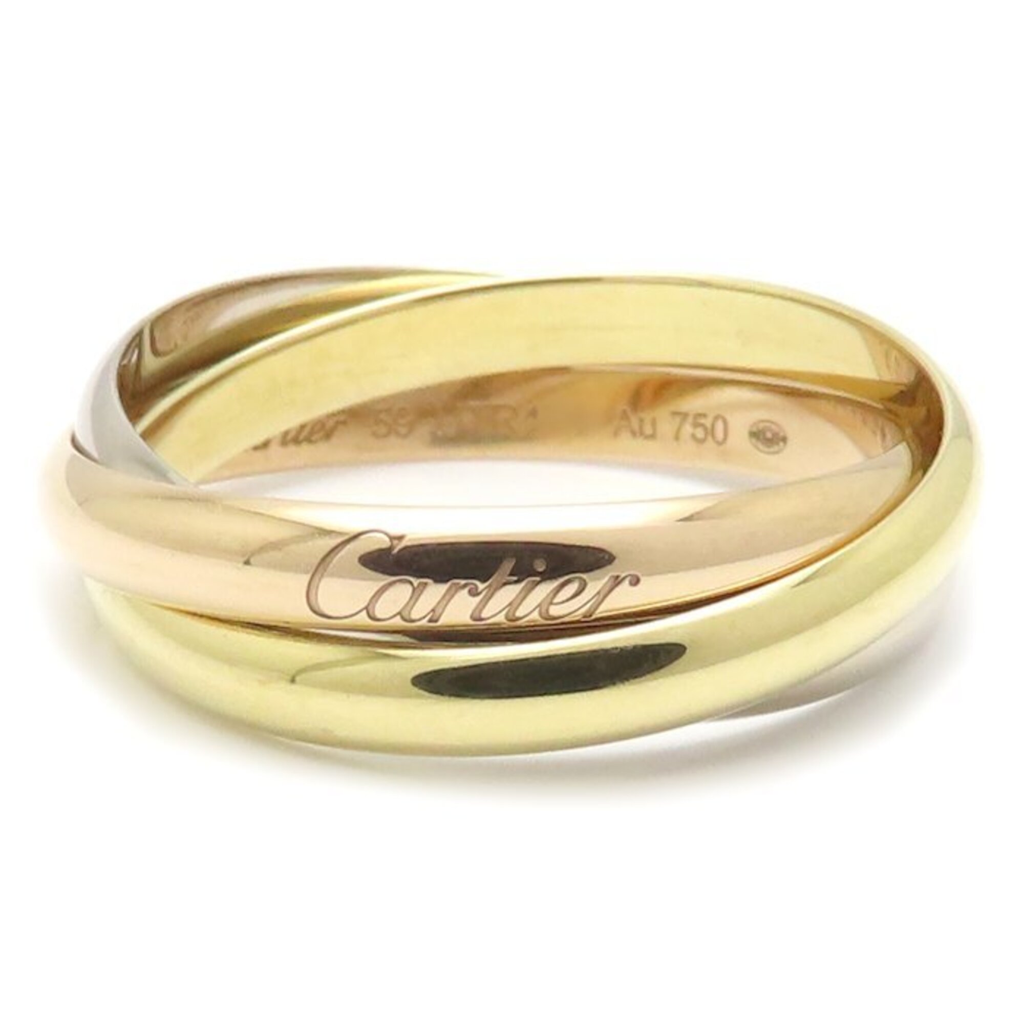 CARTIER Trinity SM Ring, Triple Band, Size #59, 18K Gold, Men\'s, B4235100 295821