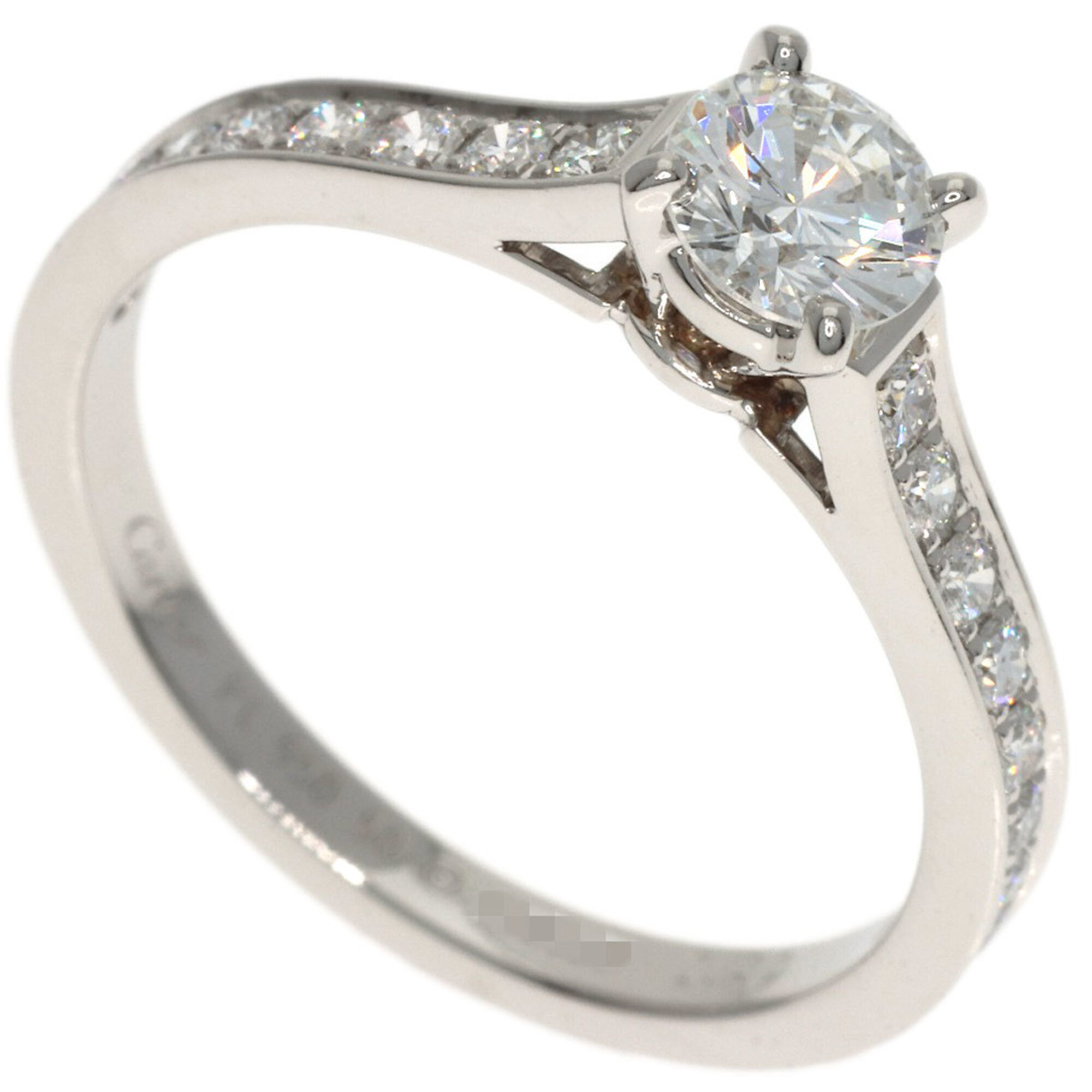 Cartier Solitaire Diamond F-VVS2-VG #50 Ring, Platinum PT950, Women\'s (CARTIER)