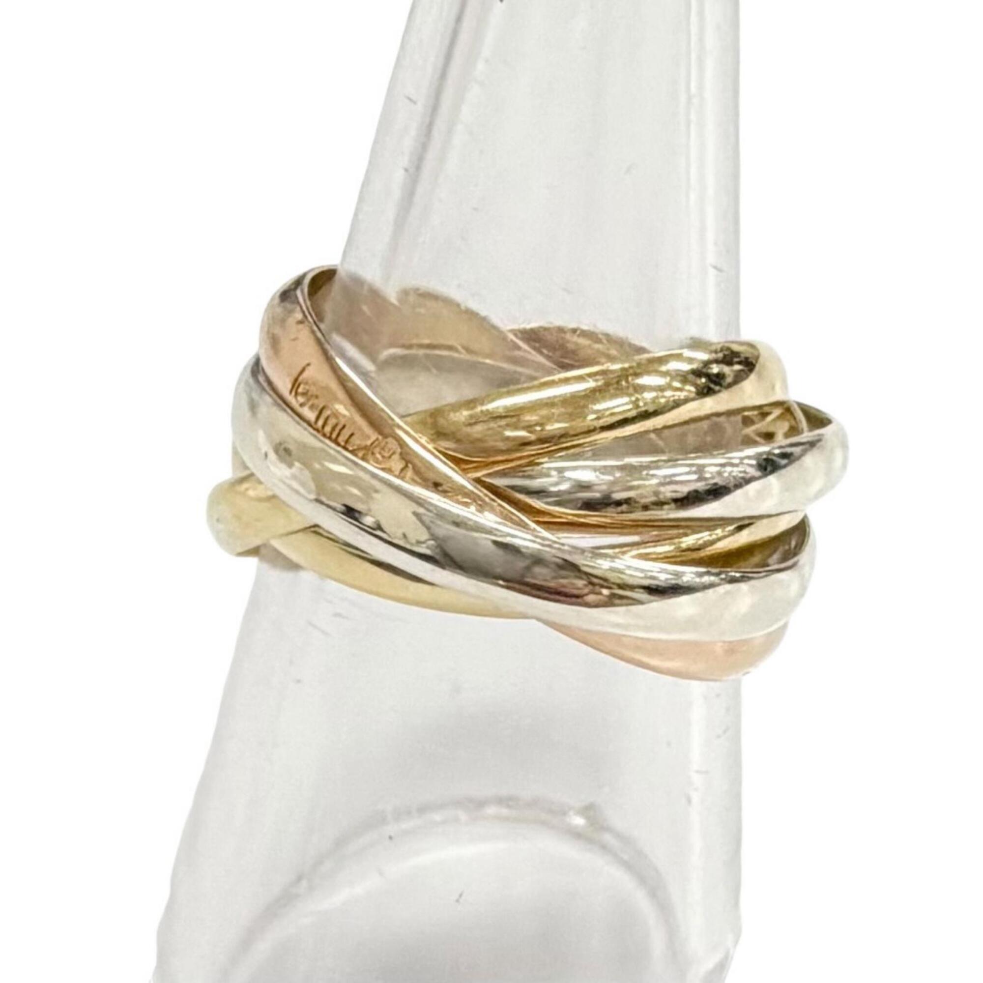 Cartier O1403B Trinity 5-Ring, 750 (YG x PG WG) Yellow Gold, Pink White Size 50 (Actual Measurements