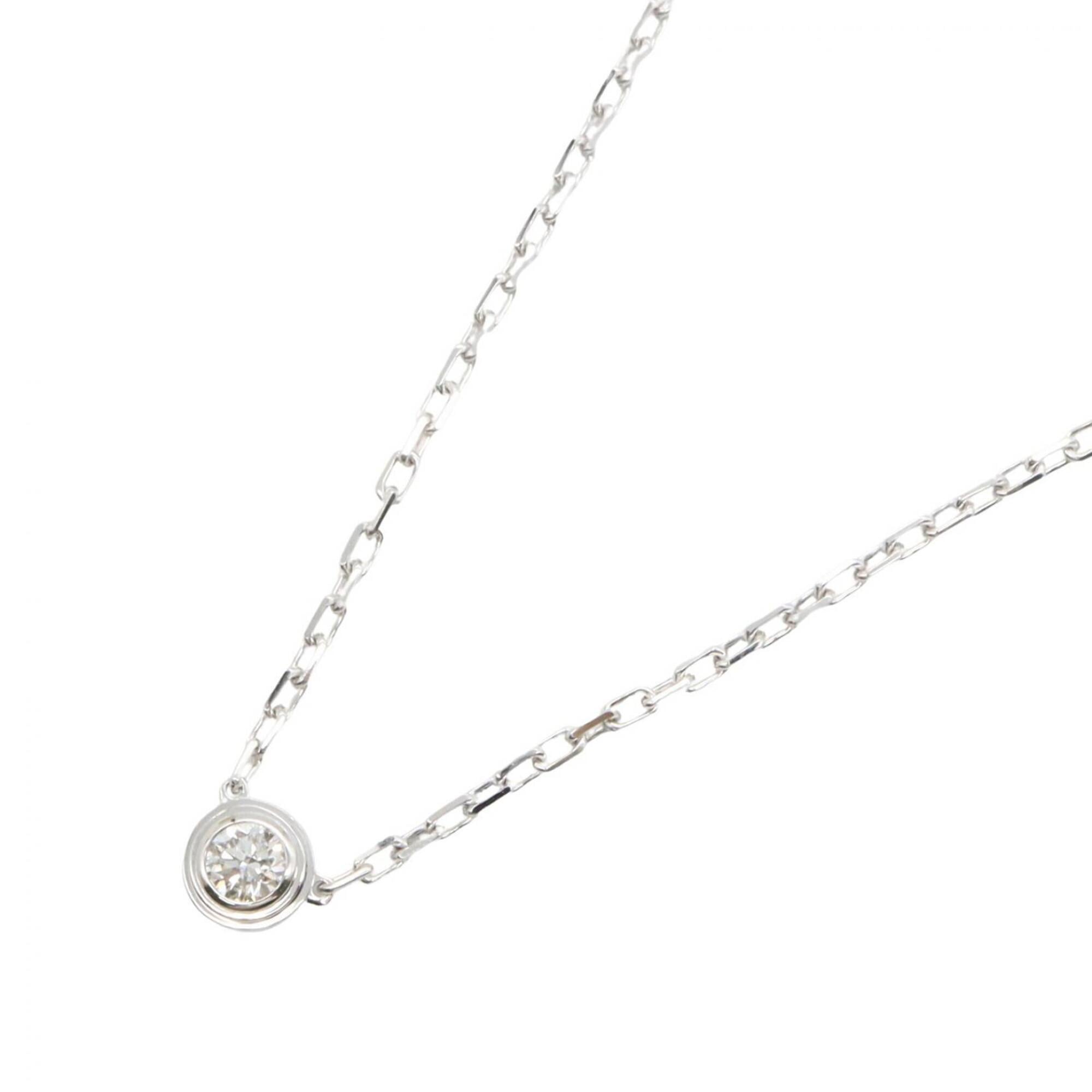 Cartier d\'Amour Necklace SM - 18K White Gold (18KWG) Diamond for Women, Silver/Clear Tone, B7215900