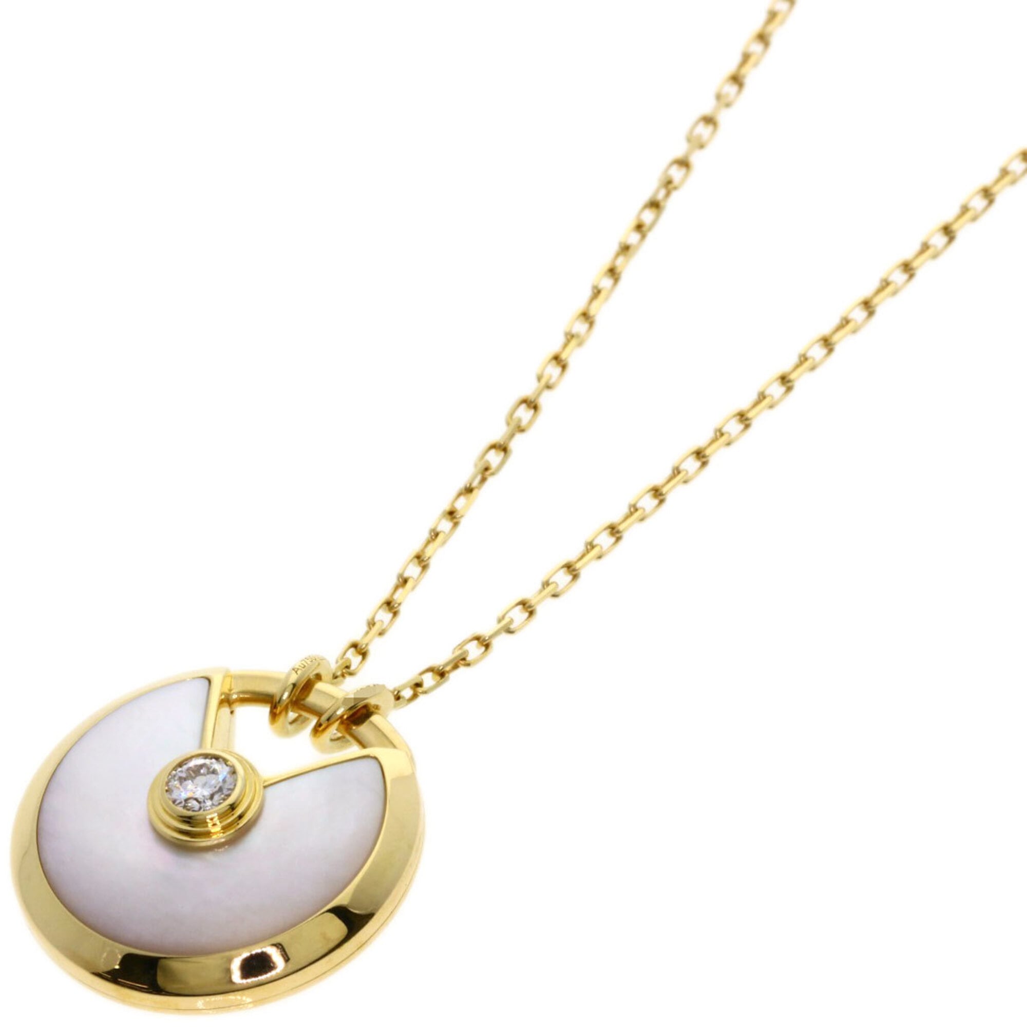 Cartier Amulette de SM Shell Diamond Necklace 18K Yellow Gold Women\'s CARTIER