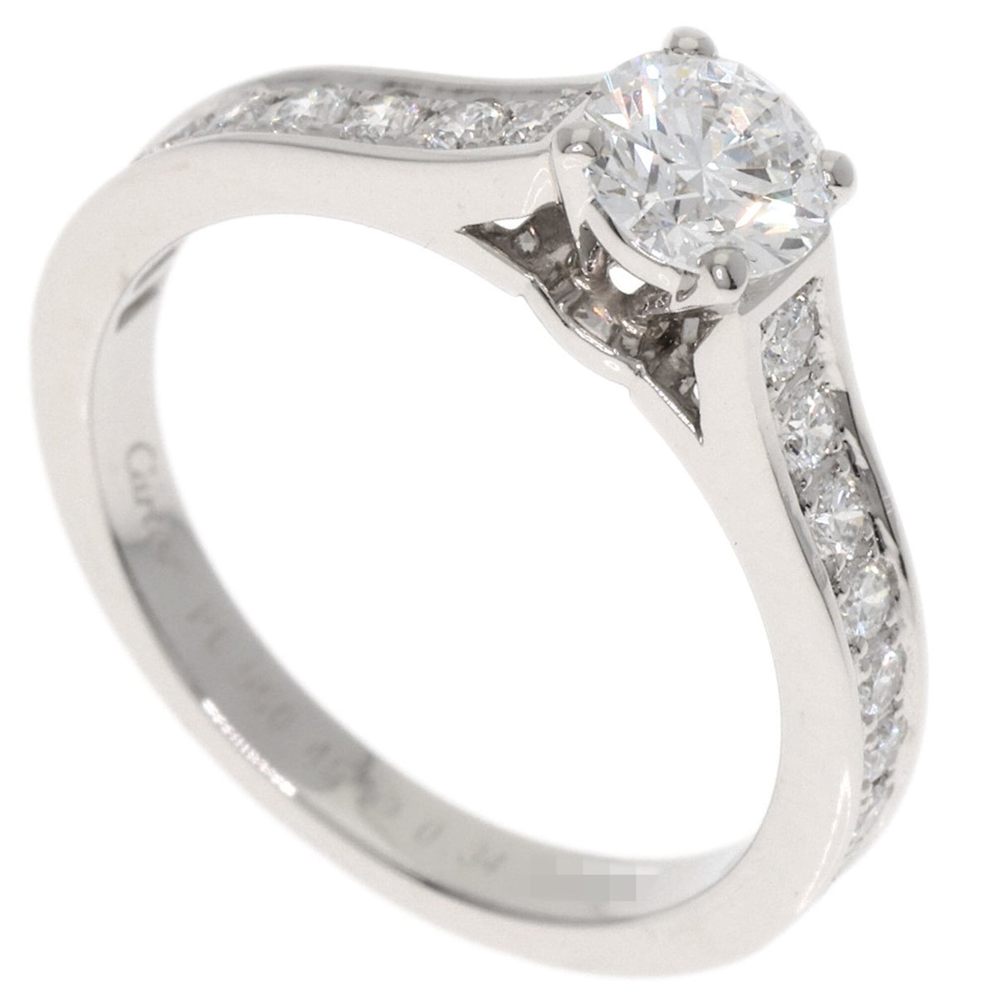 Cartier 1895 Solitaire Diamond E-VS1-EX #45 Ring, Platinum PT950, Women\'s.
