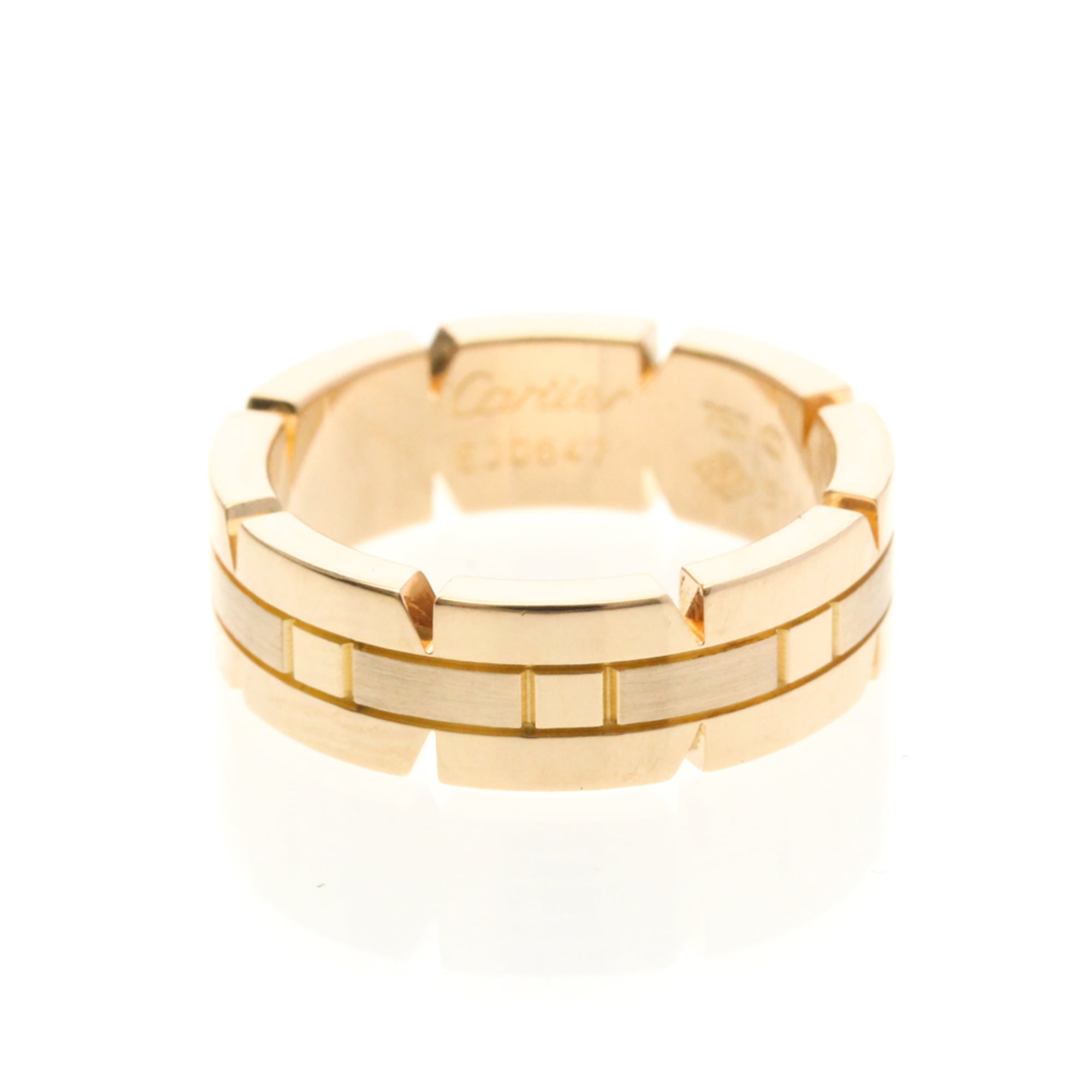 Cartier Tank Franaise Ring Pink Gold (18K) Fashion No Stone Band Ring Pink Gold