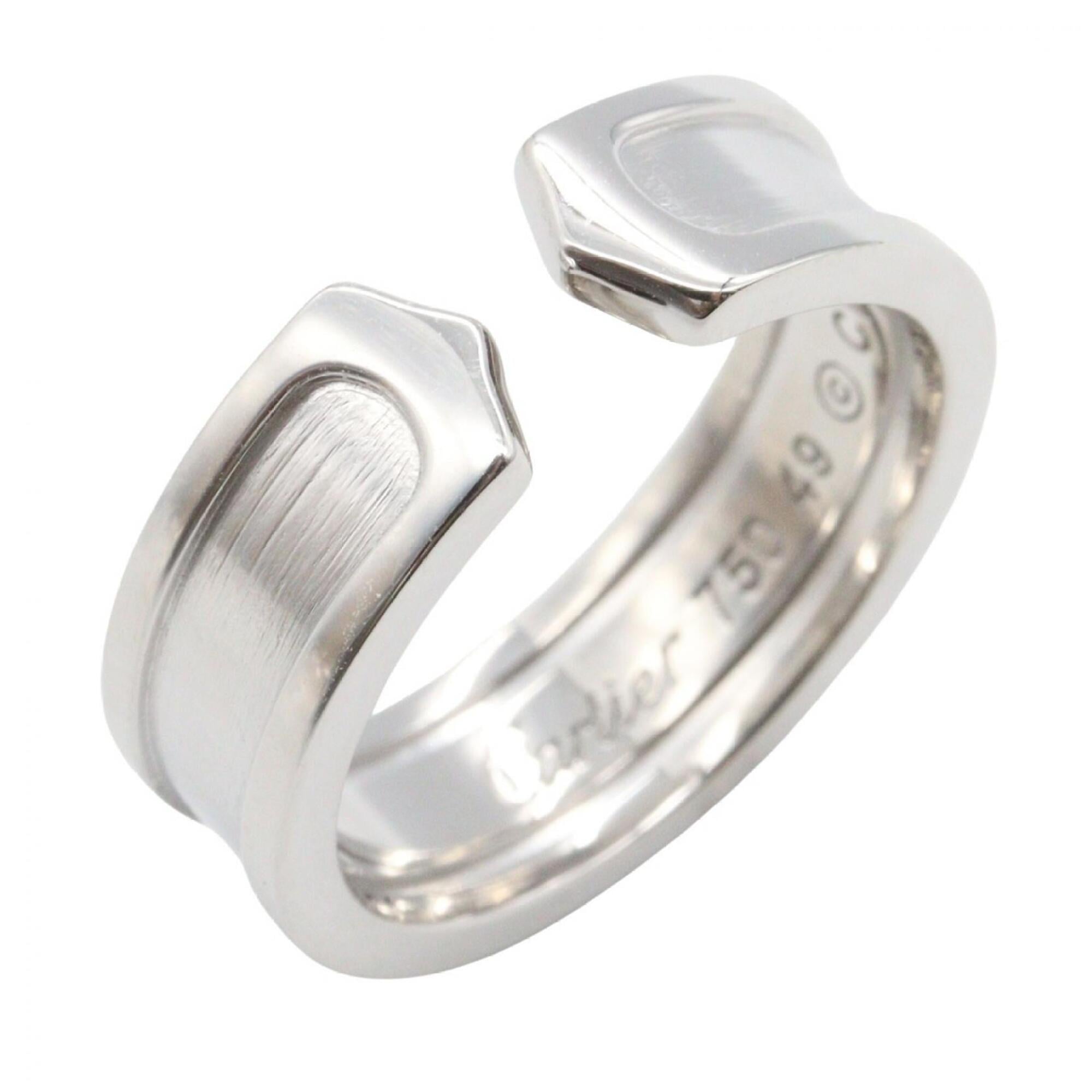 Cartier C2 Small Ring, 18K White Gold (18KWG), Women\'s, Silver Tone