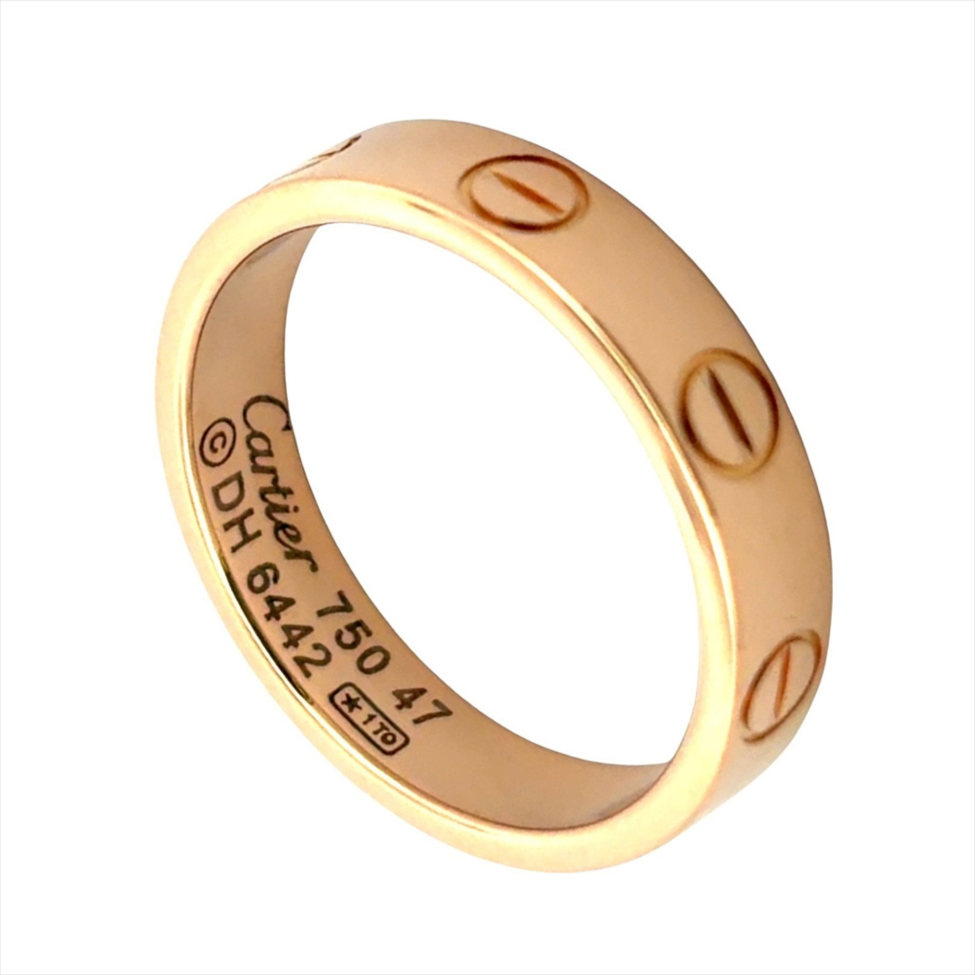 Cartier Mini Love Ring, Size #47, 18K Pink Gold, 3.4g