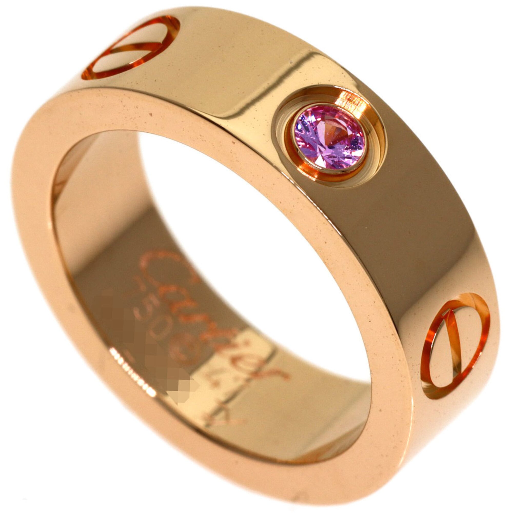 Cartier Love Ring Pink Sapphire #47 Ring, 18K Gold, Women\'s, CARTIER