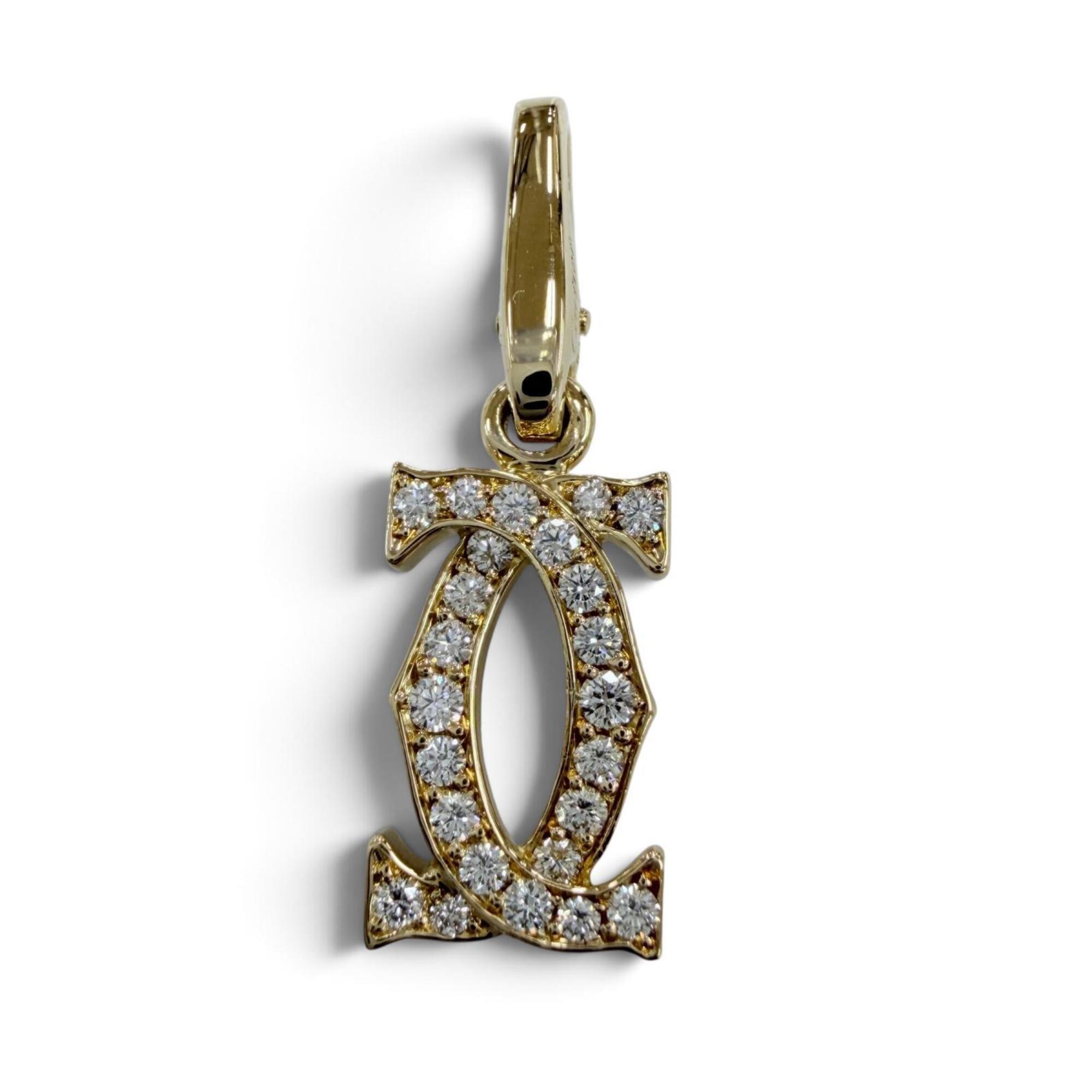 Cartier PN4237 2C Diamond Charm 750 (YG) Pendant Top, Yellow Gold, Weight 2.16g, Women\'s.