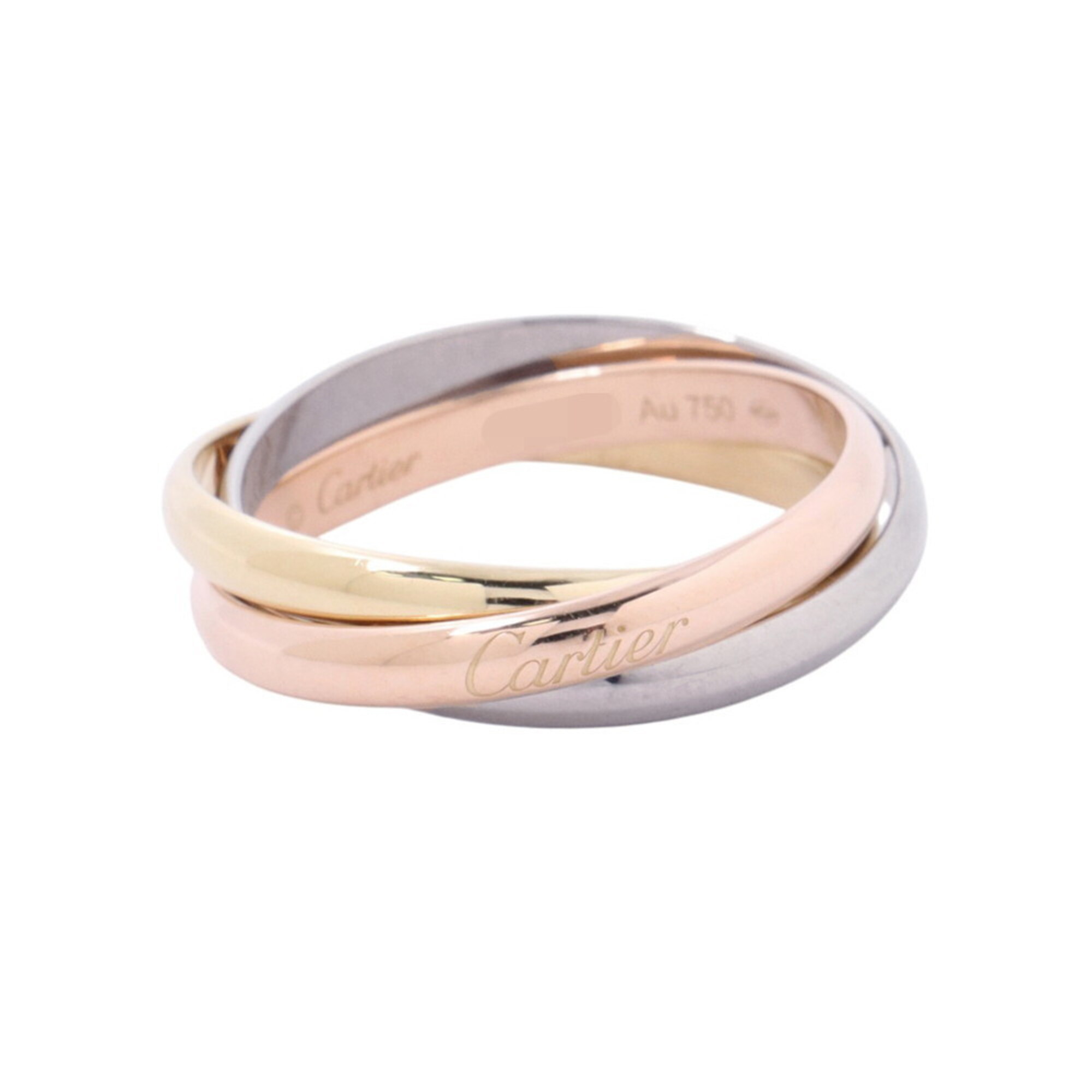 Cartier Trinity Small Model Ring SM 18K Yellow Gold Pink White Size 60 B4235100