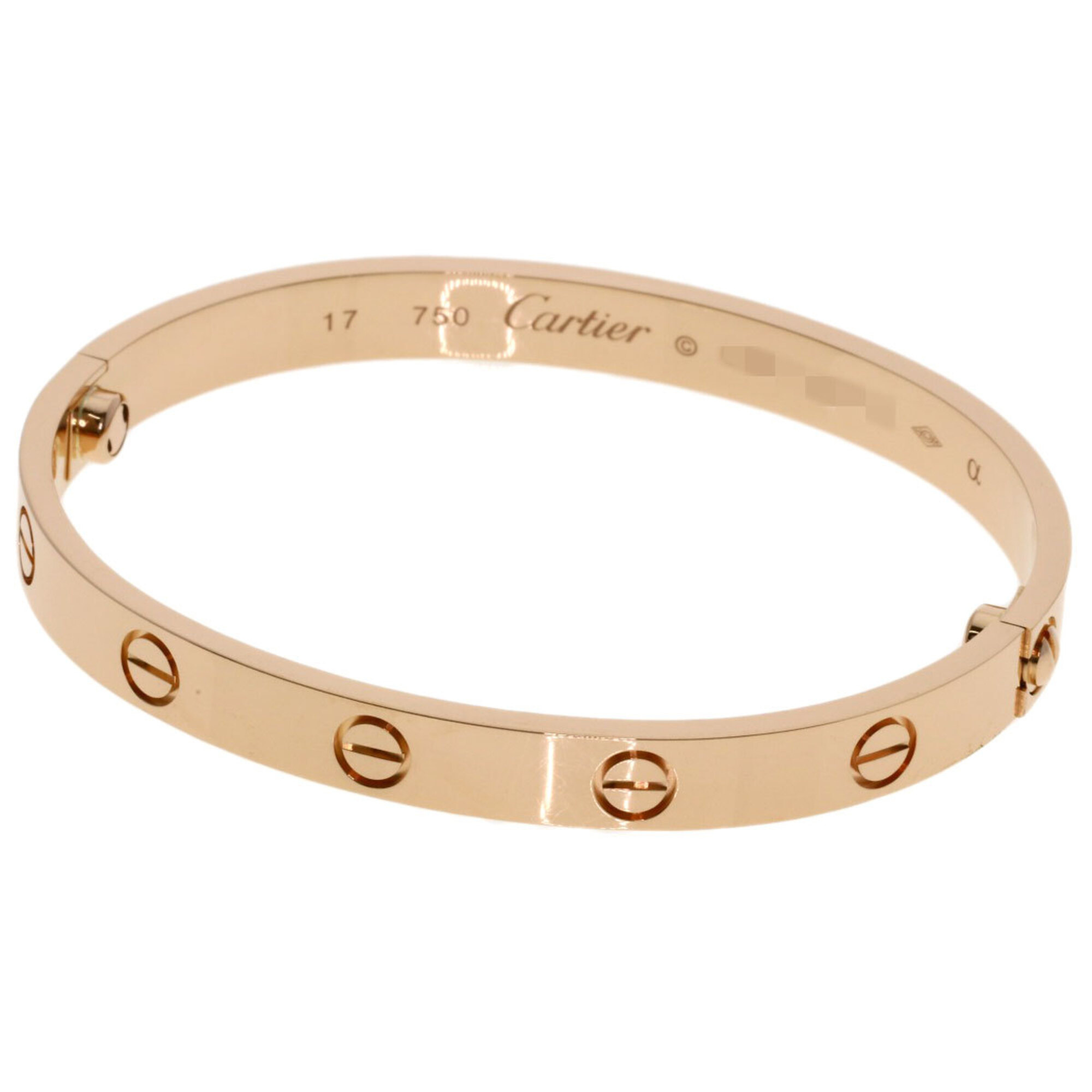 Cartier Love Bracelet #17 (Driver not included) 18K Pink Gold for Women CARTIER