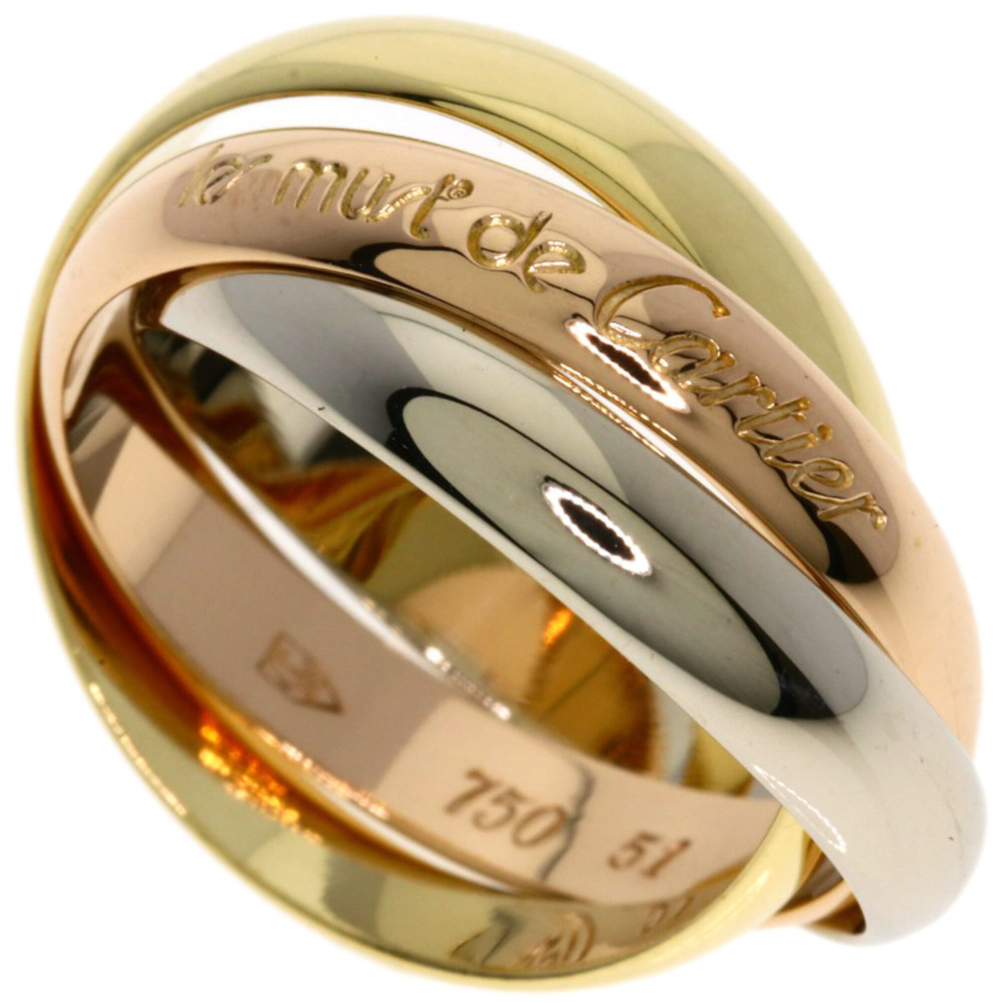 Cartier Trinity #51 Ring, 18K Pink Gold/18K Yellow White Gold, Women\'s, CARTIER