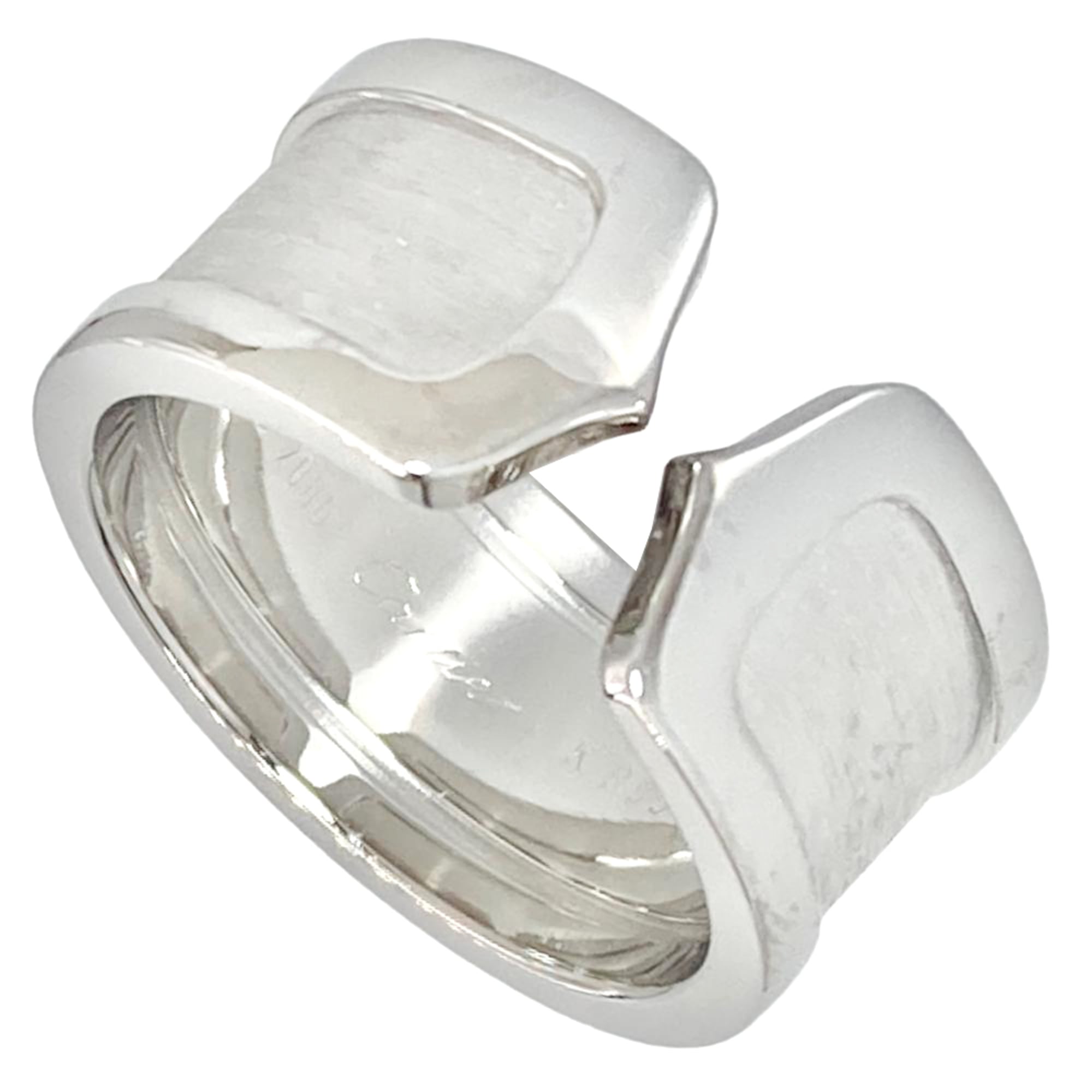 Cartier C2 Large Ring, Size #53, 18K White Gold, 13.1g, Women\'s Ring
