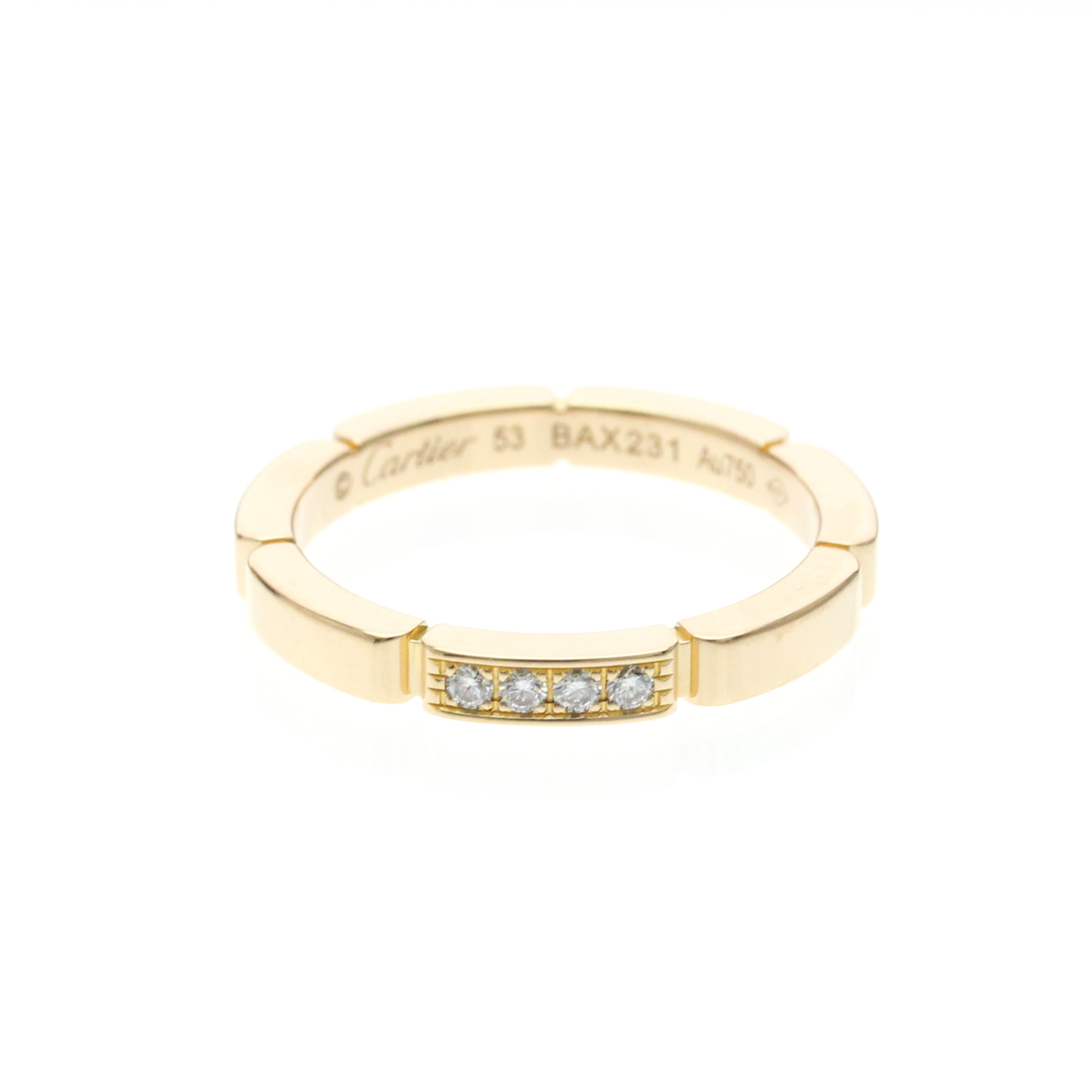 Cartier Maillon Panthre Ring With 4 Diamonds Pink Gold (18K) Fashion Diamond Band Ring Pink Gold