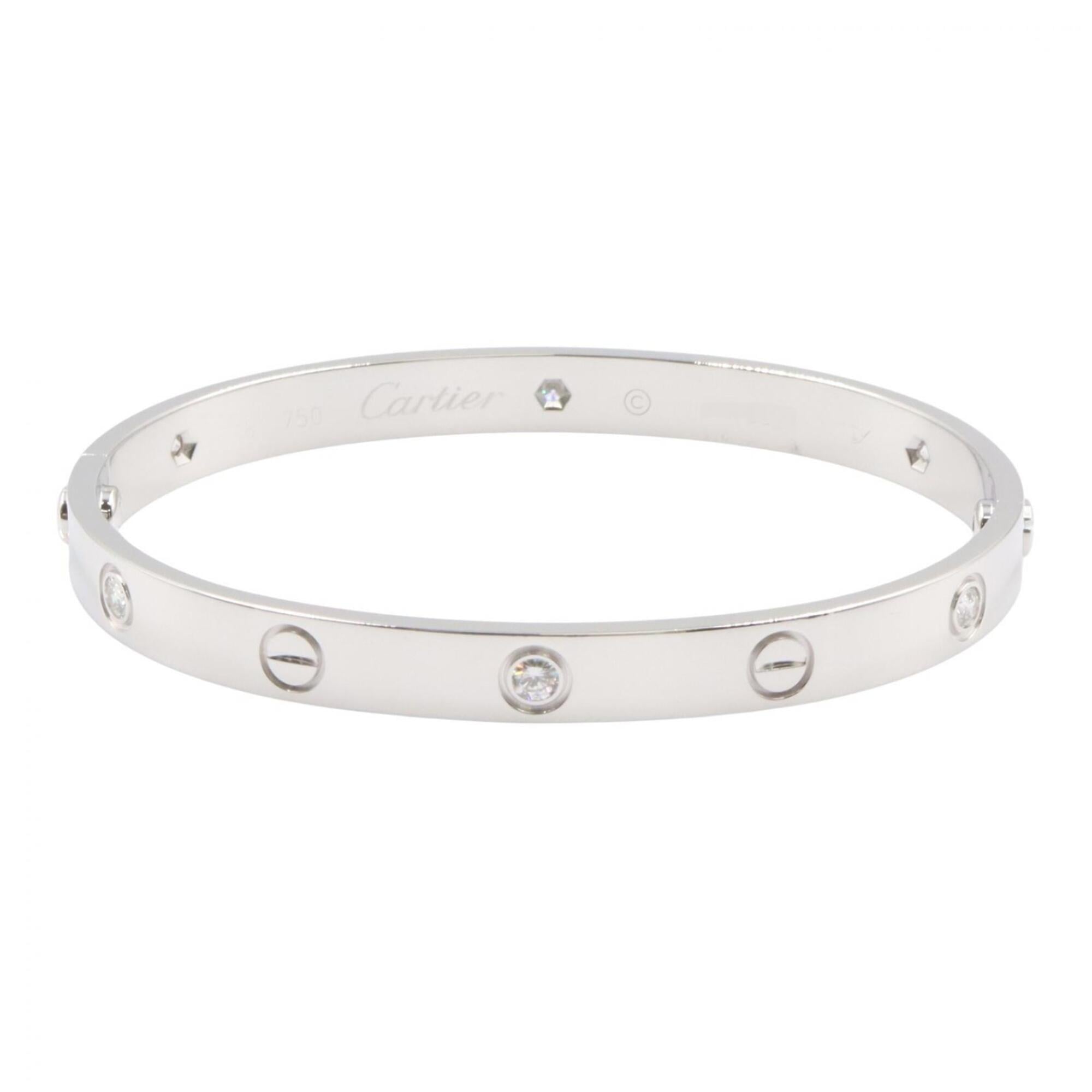 Cartier Love Bracelet 6PD Bracelet, 18K White Gold (18KWG), Diamond, Women\'s, Silver/Clear Tone