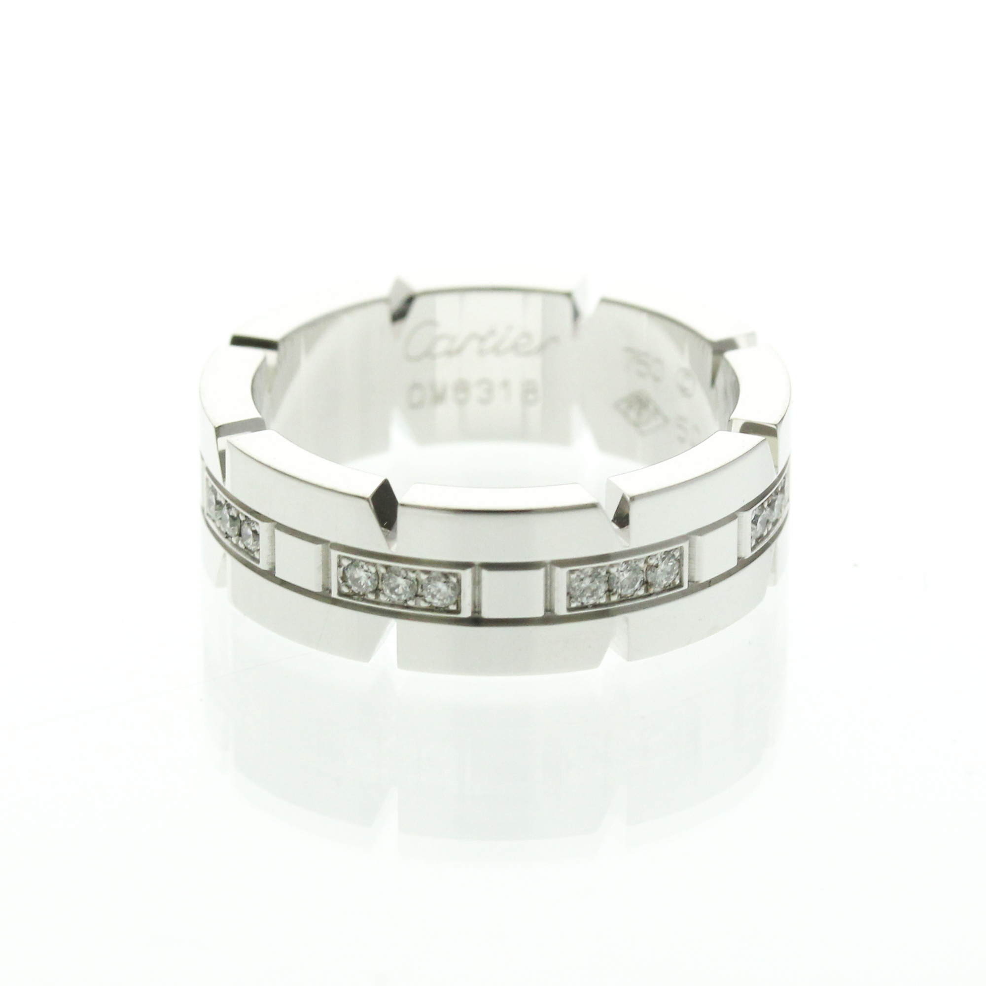 Cartier Tank Franaise Ring With Diamonds White Gold (18K) Fashion Diamond Band Ring Silver