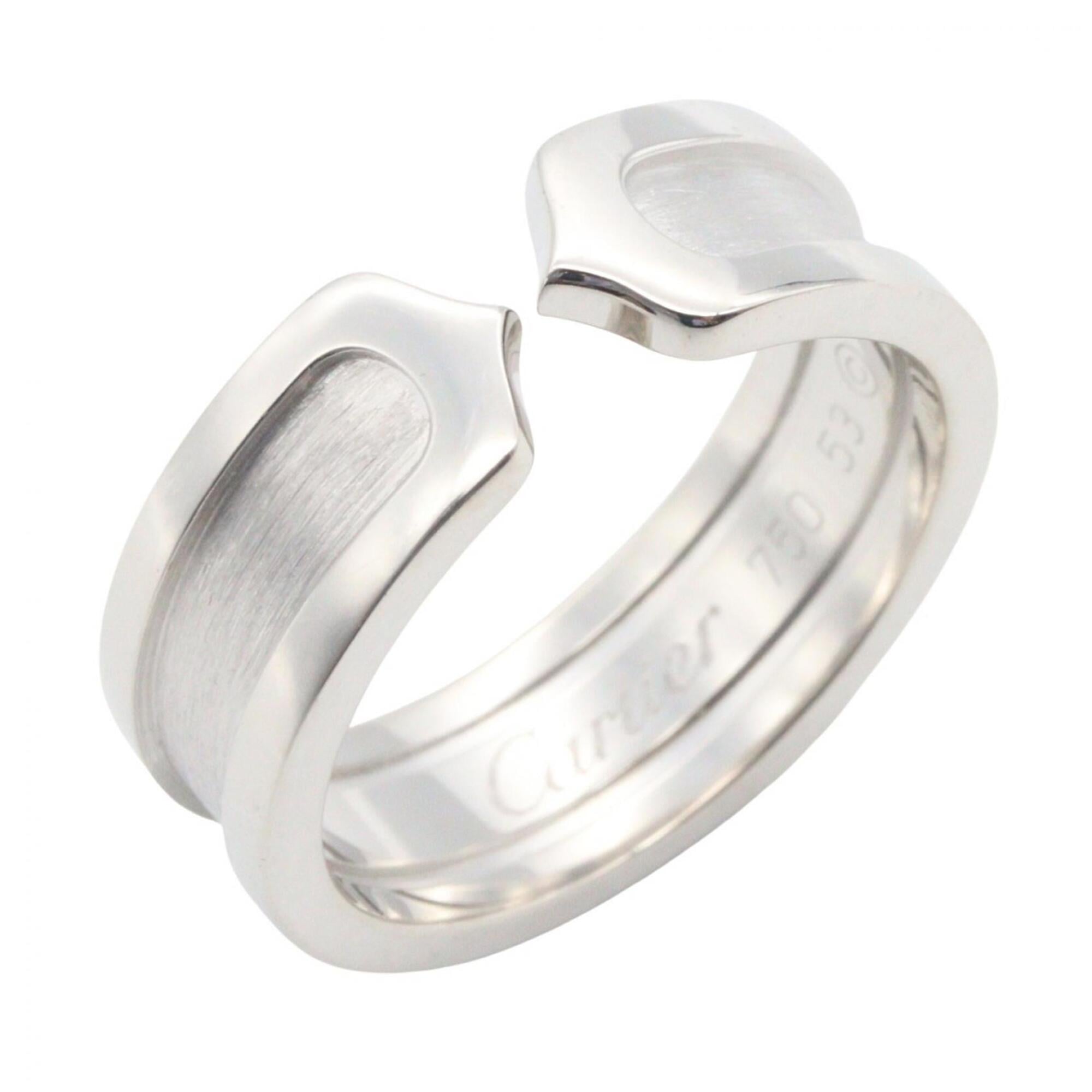 Cartier C2 Small Ring, 18K White Gold (18KWG), Women\'s Silver-tone Ring.