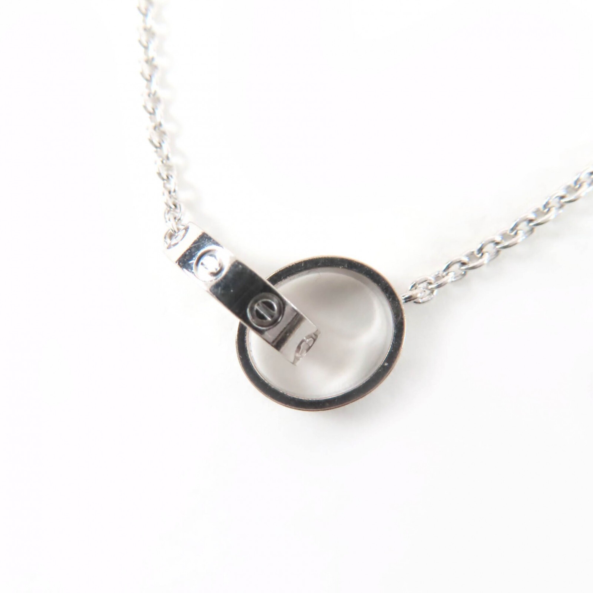 Cartier SR1492 Baby Love Necklace 750 (WG) Pendant White Gold Weight 7.14g Women\'s