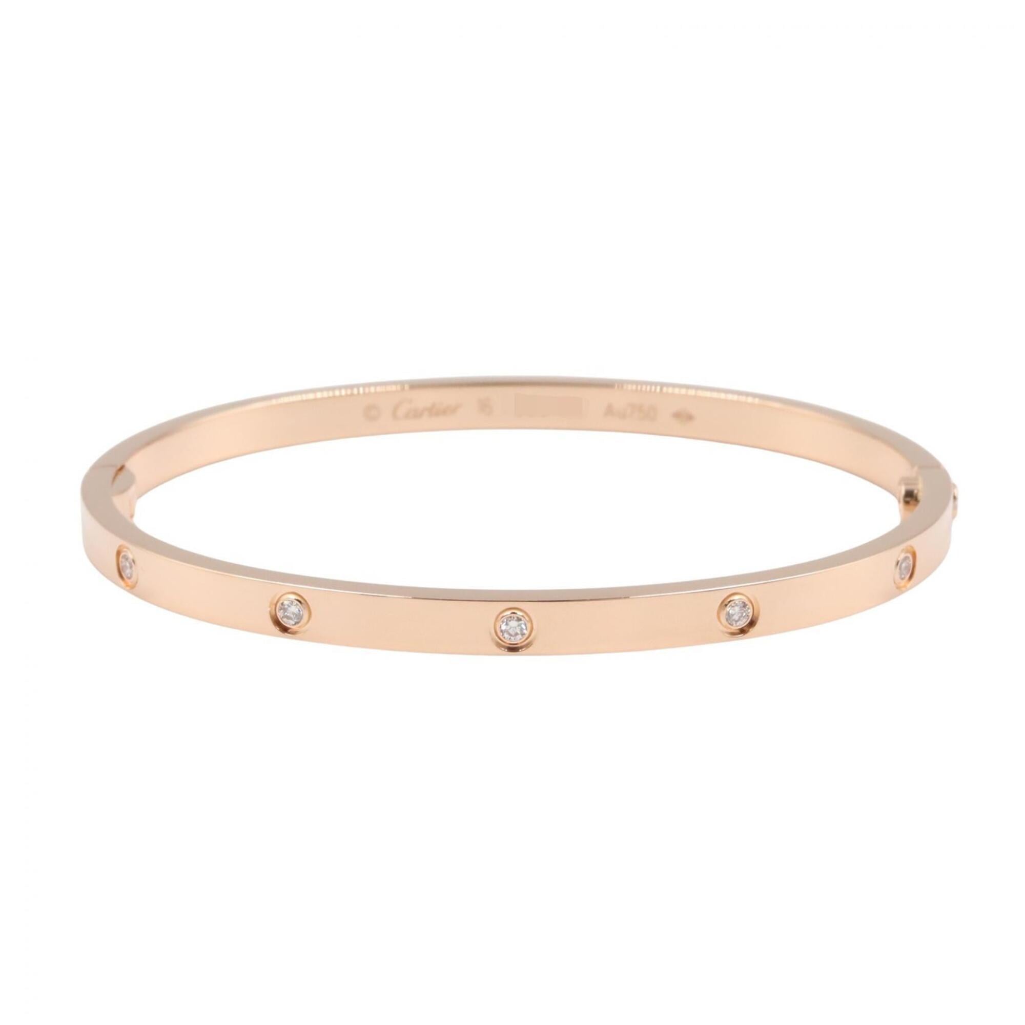Cartier Love Bracelet Small 10PD Accessory 18KPG (Pink Gold) Diamond Women\'s Gold Tone Clear CRB604