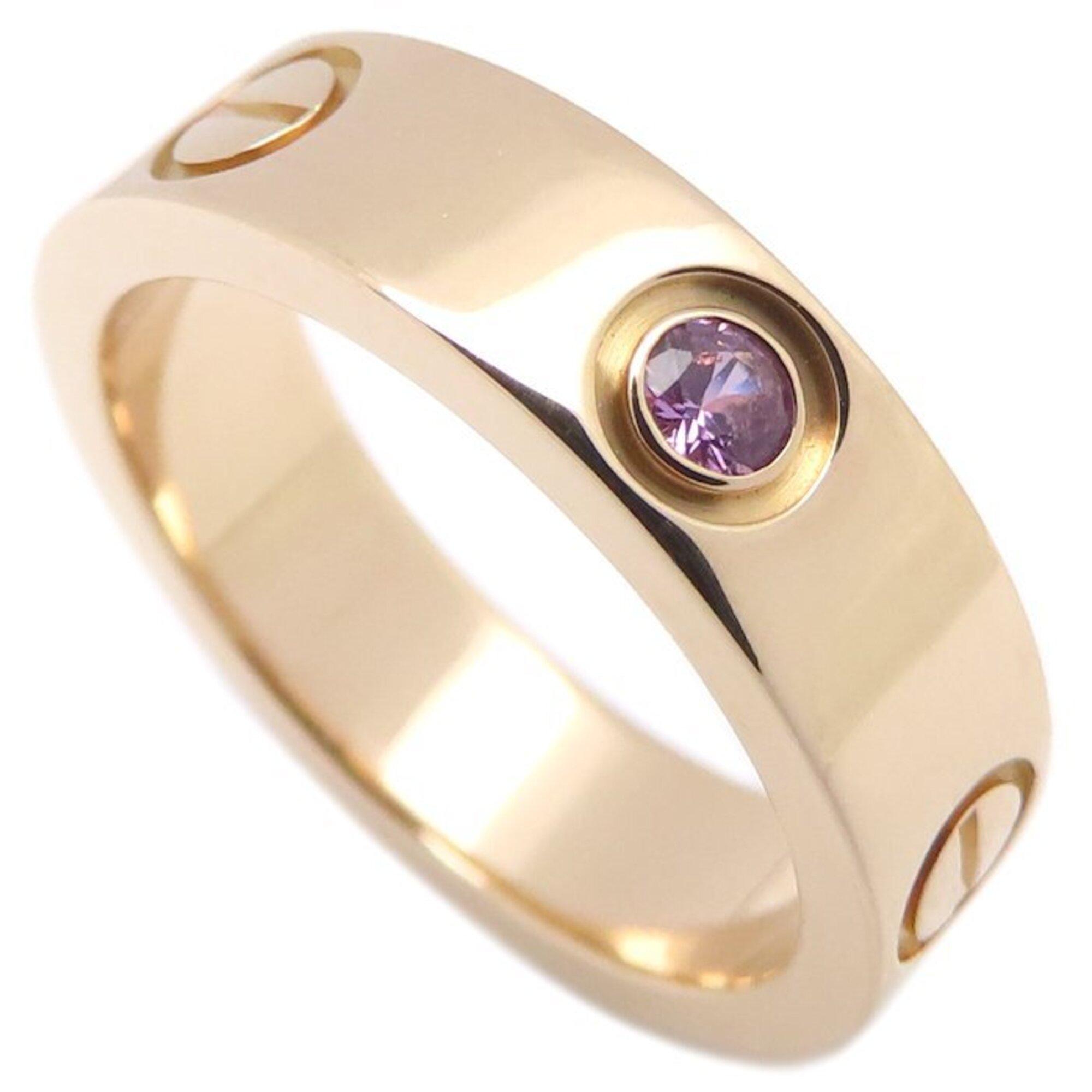 CARTIER Love Ring, Pink Sapphire, Size #54, 18K Gold, Women\'s, Item No. 295895