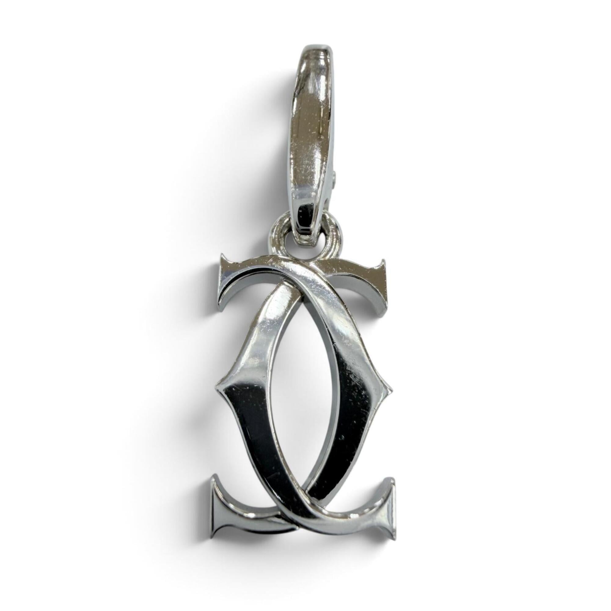 Cartier BR1846 2C Charm 750 (WG) Pendant Top White Gold Weight 2.43g Women\'s