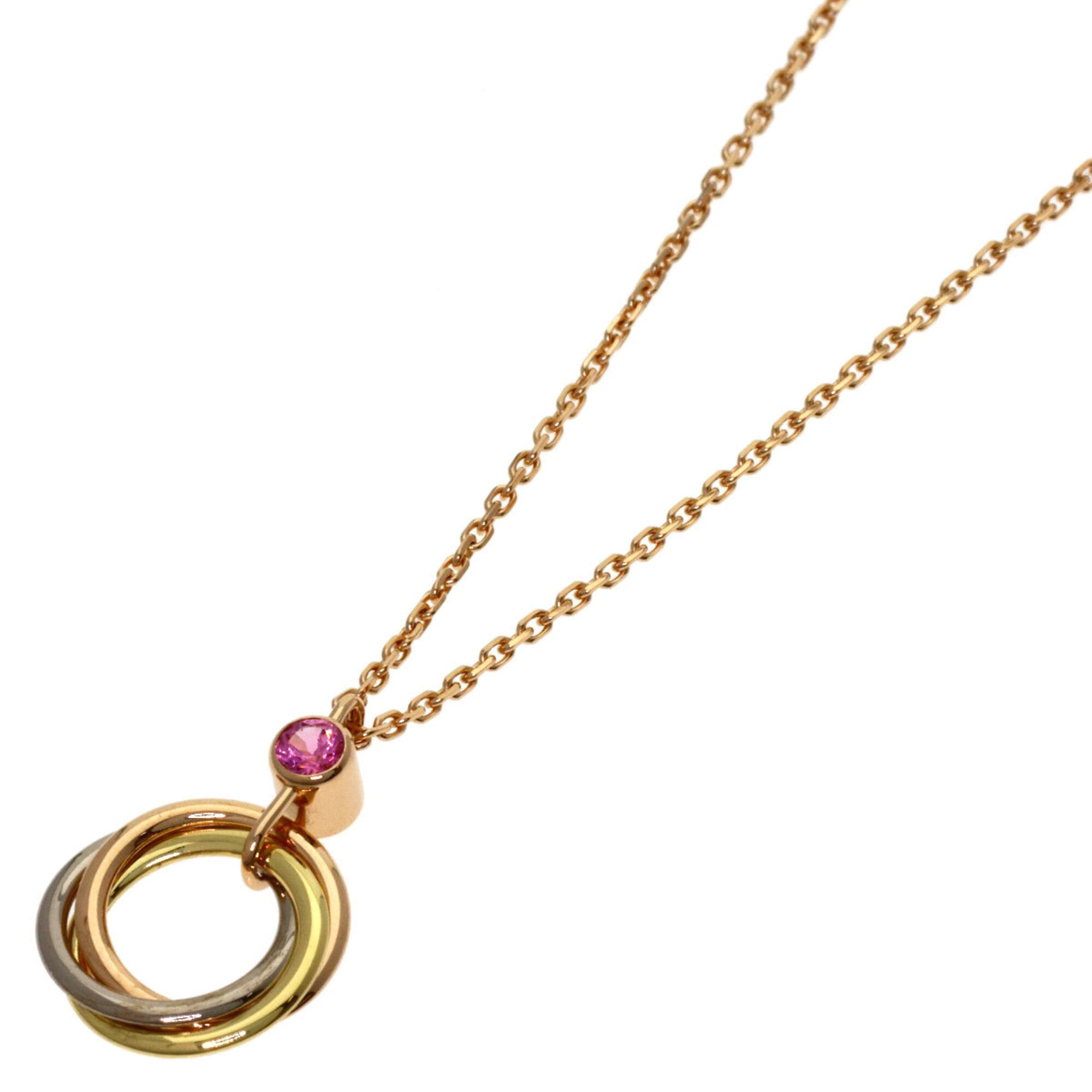Cartier Baby Trinity Pink Sapphire Necklace 18K Yellow Gold/18K White Gold Women\'s CARTIER