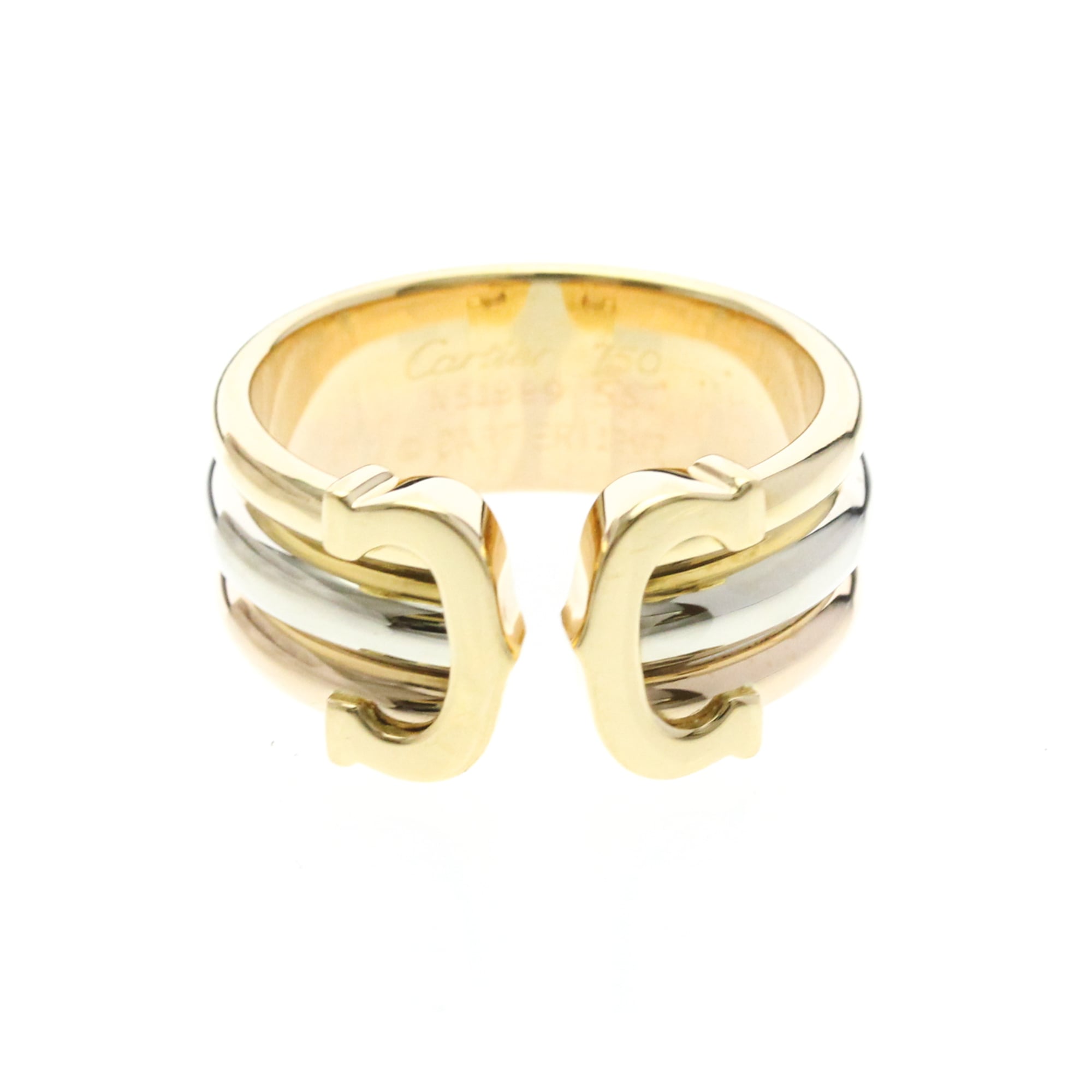 Cartier 2C Trinity Ring Yellow Gold (18K),Pink Gold (18K),White Gold (18K) Fashion No Stone Band Rin