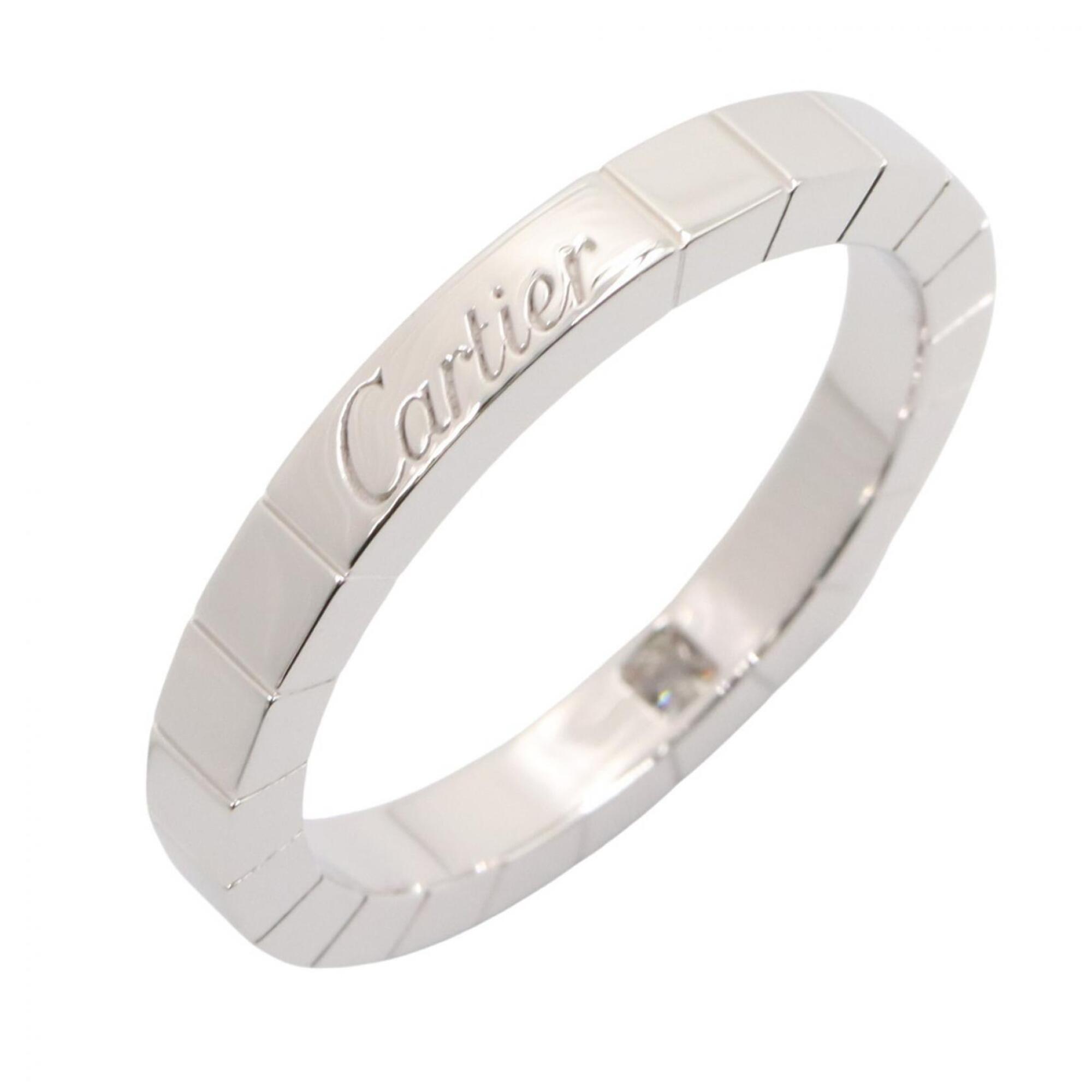 Cartier Lanieres Ring, 1PD (18K White Gold) Diamond Women\'s, Silver/Clear Tone