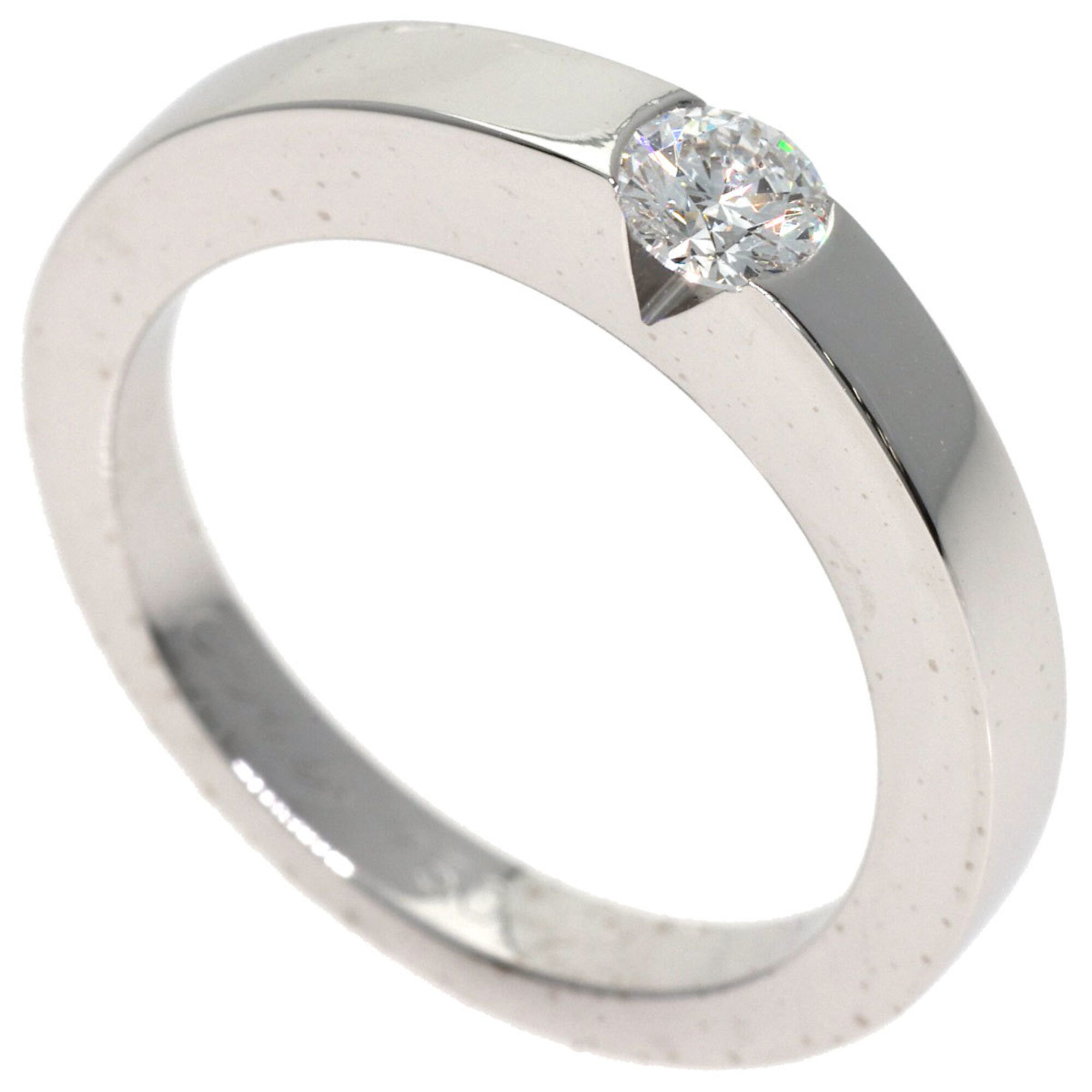 Cartier Date with Diamond #50 Ring, 18K White Gold, Women\'s.