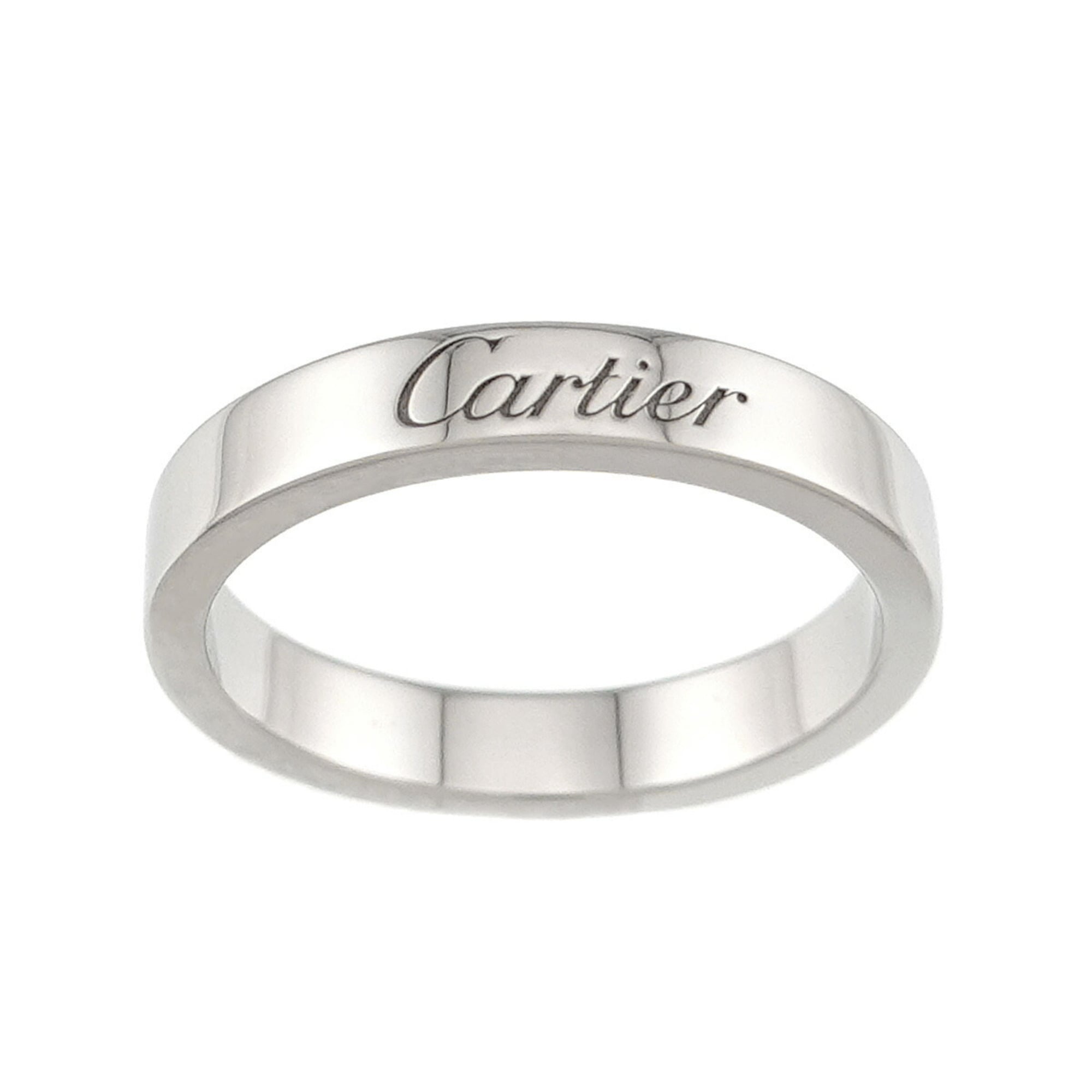 Cartier C de #48 Ring, 3mm wide, Platinum, Diamond Ring