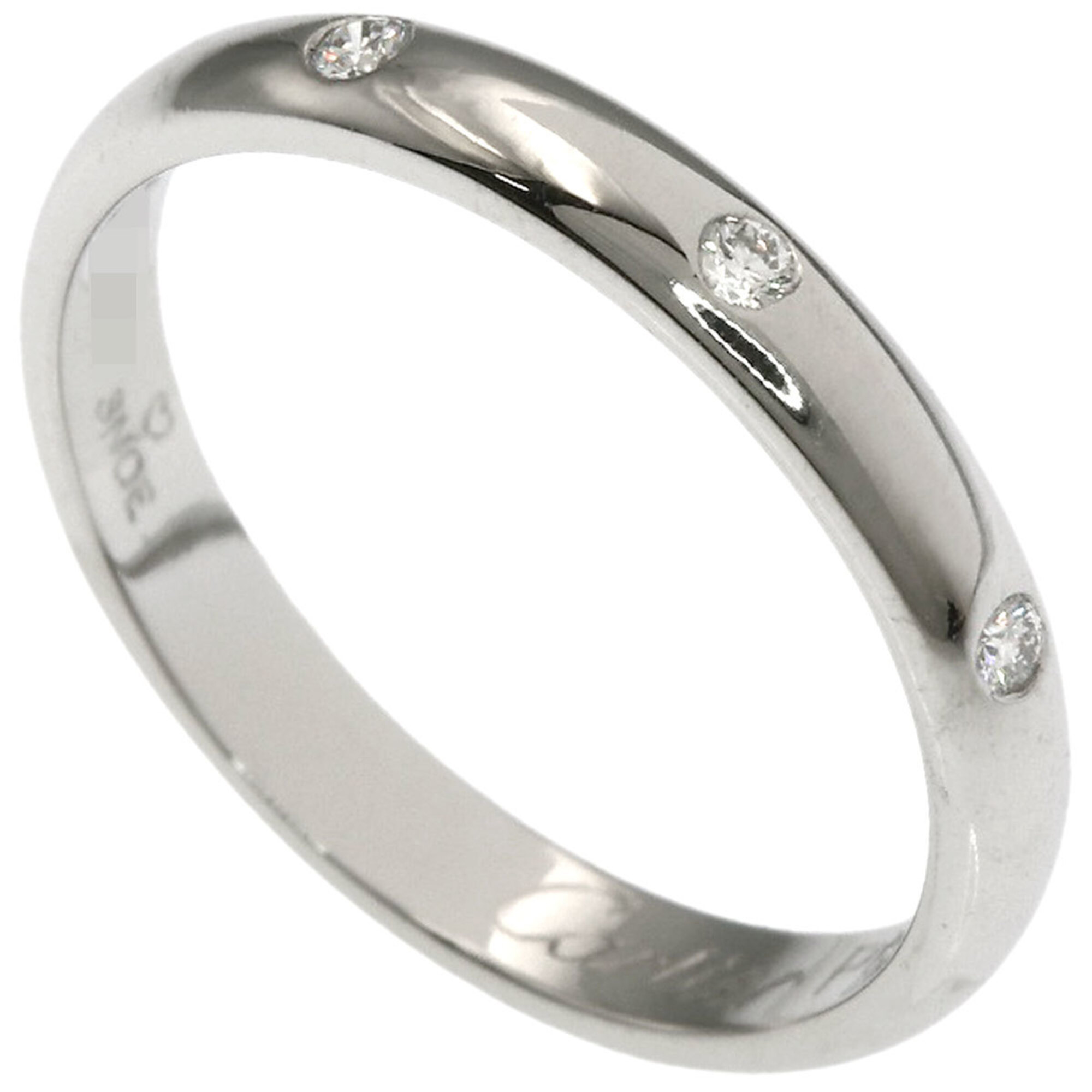 Cartier Wedding 3P Diamond Ring #48 Platinum PT950 Women\'s CARTIER