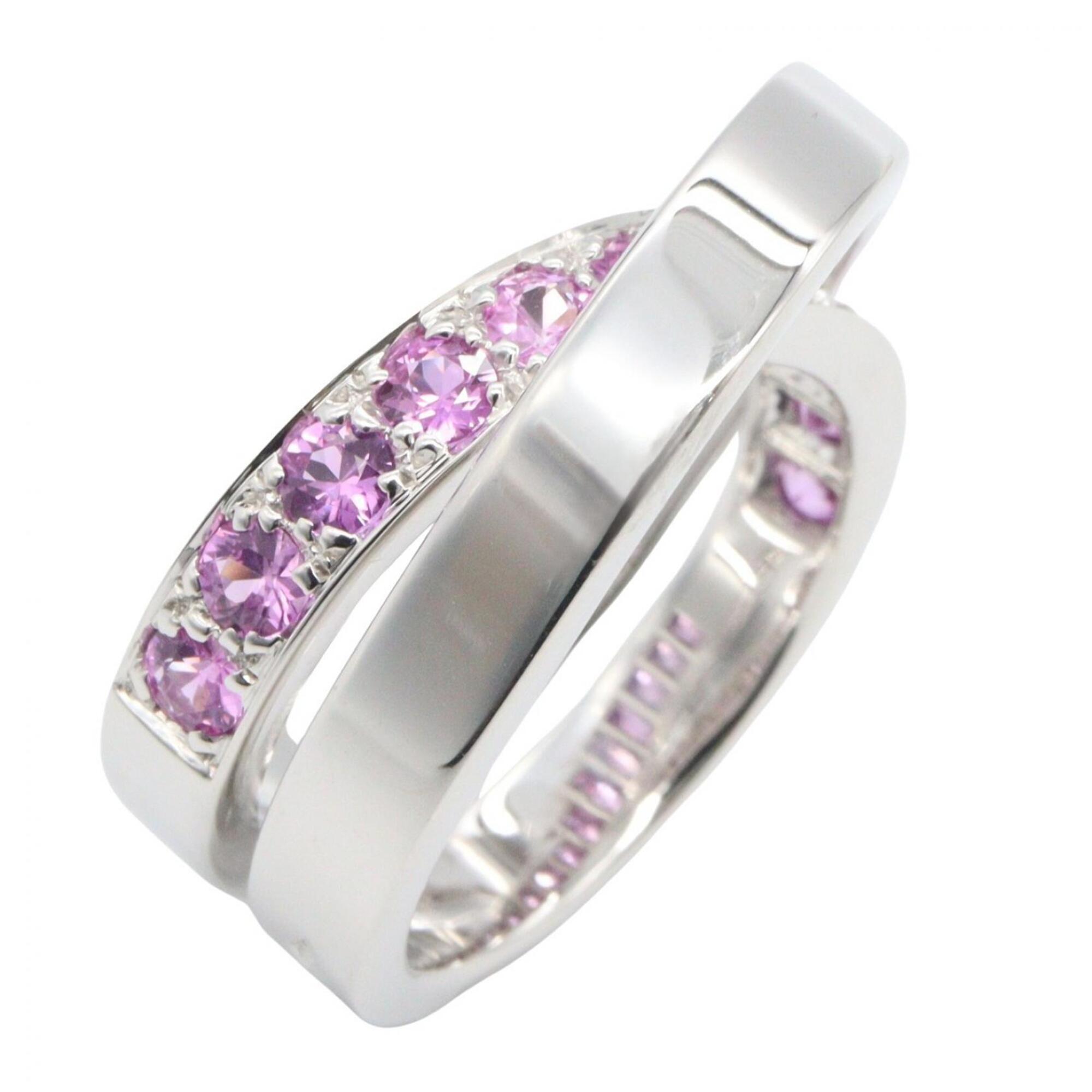Cartier Pink Sapphire Paris Ring - 18K White Gold (18KWG) Women\'s Silver/Pink Tone B4043553
