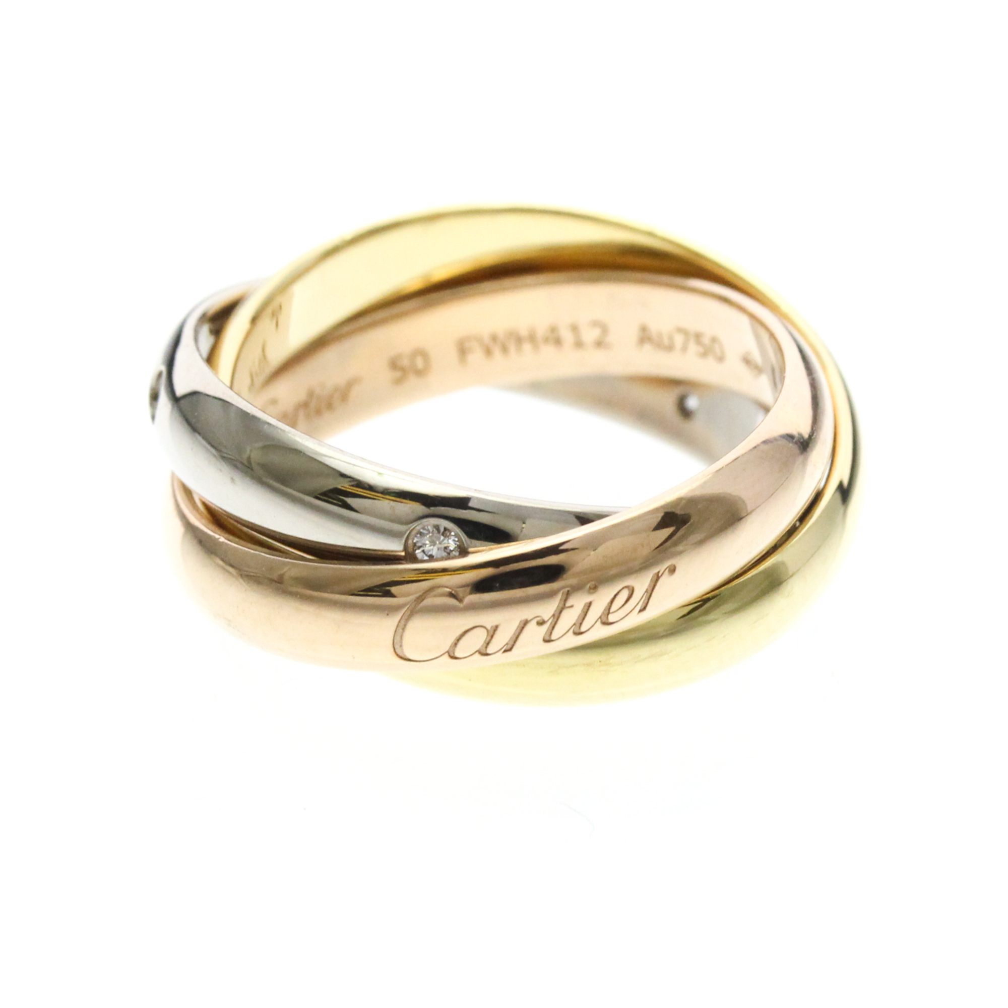 Cartier Trinity Ring 5PD, Condition Rank A, Weight 9.5g