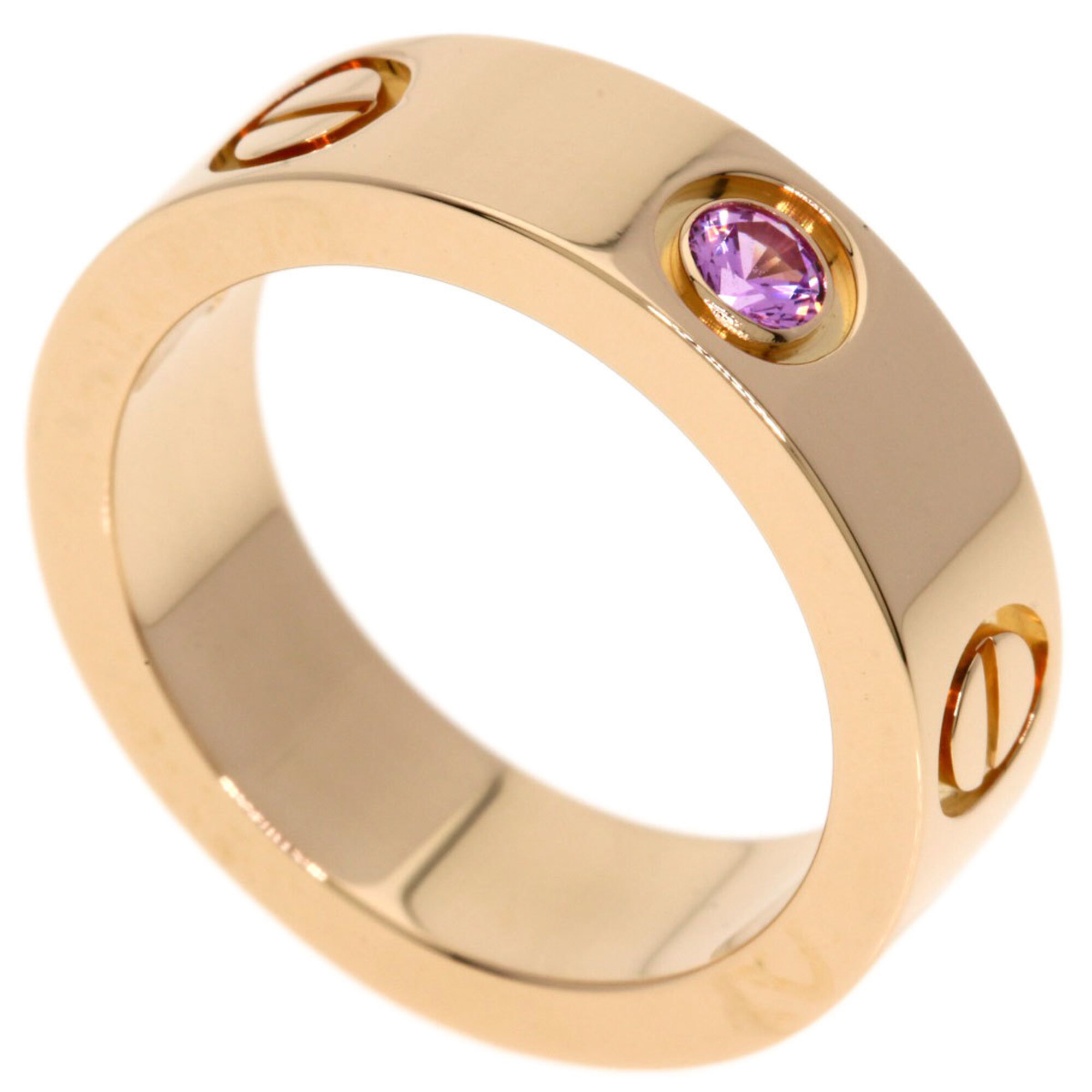 Cartier Love Ring Pink Sapphire #50 Ring, 18K Gold, Women\'s, CARTIER