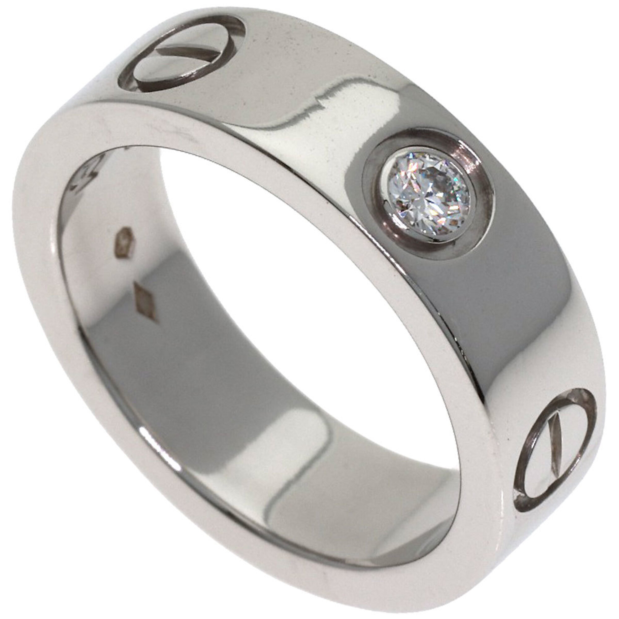 Cartier Love Ring, 1P Diamond, Size 49, Platinum PT950, Women\'s CARTIER