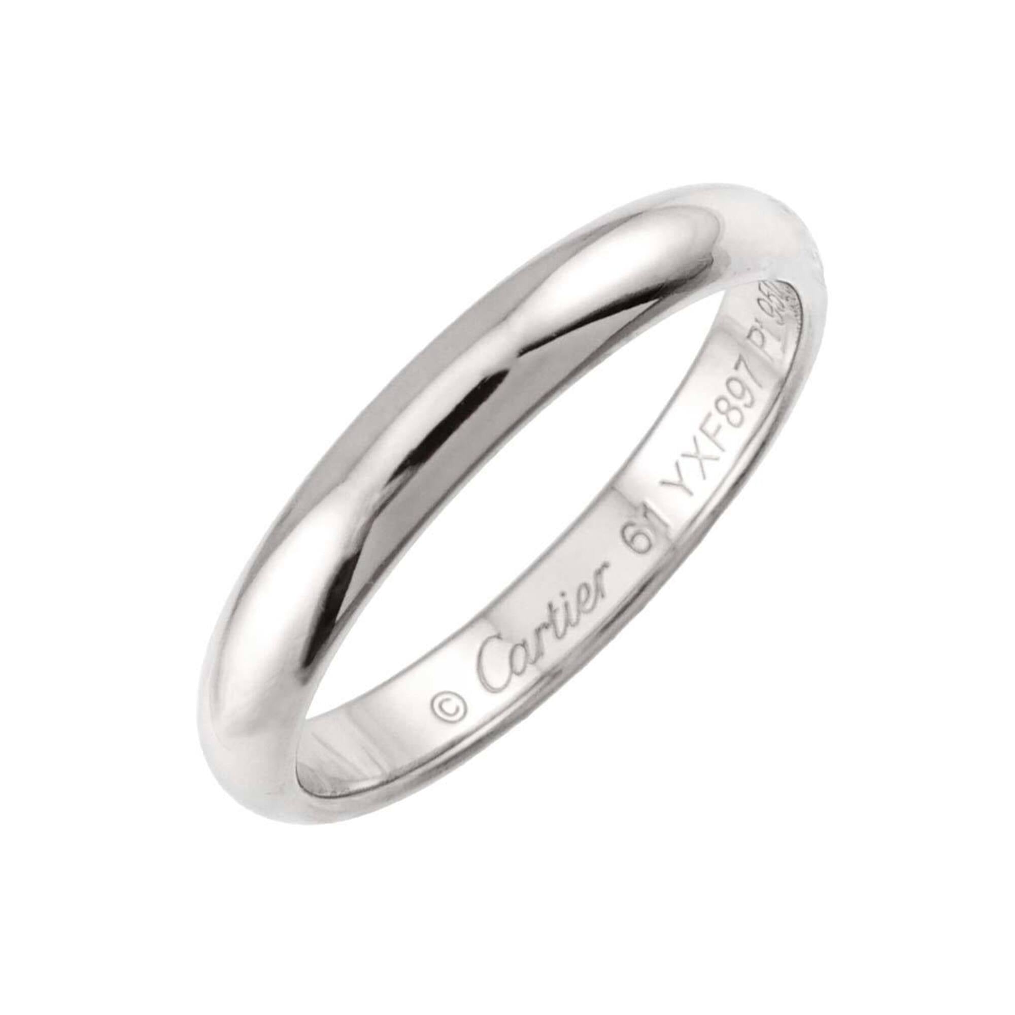 Cartier 1895 Classic #61 Ring, Platinum, 2.5mm width.