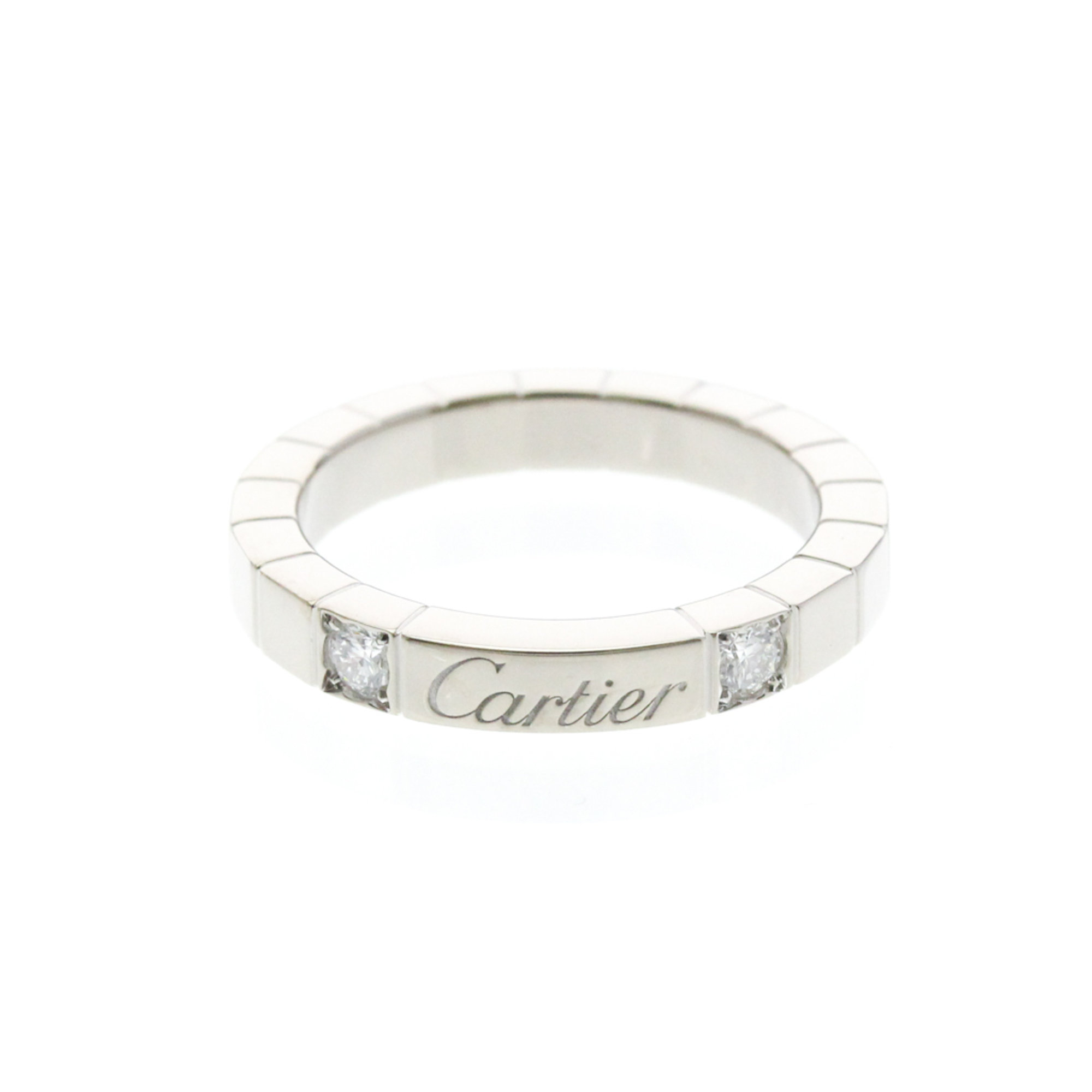Cartier Lanieres Ring With 2 Diamonds White Gold (18K) Fashion Diamond Band Ring Silver