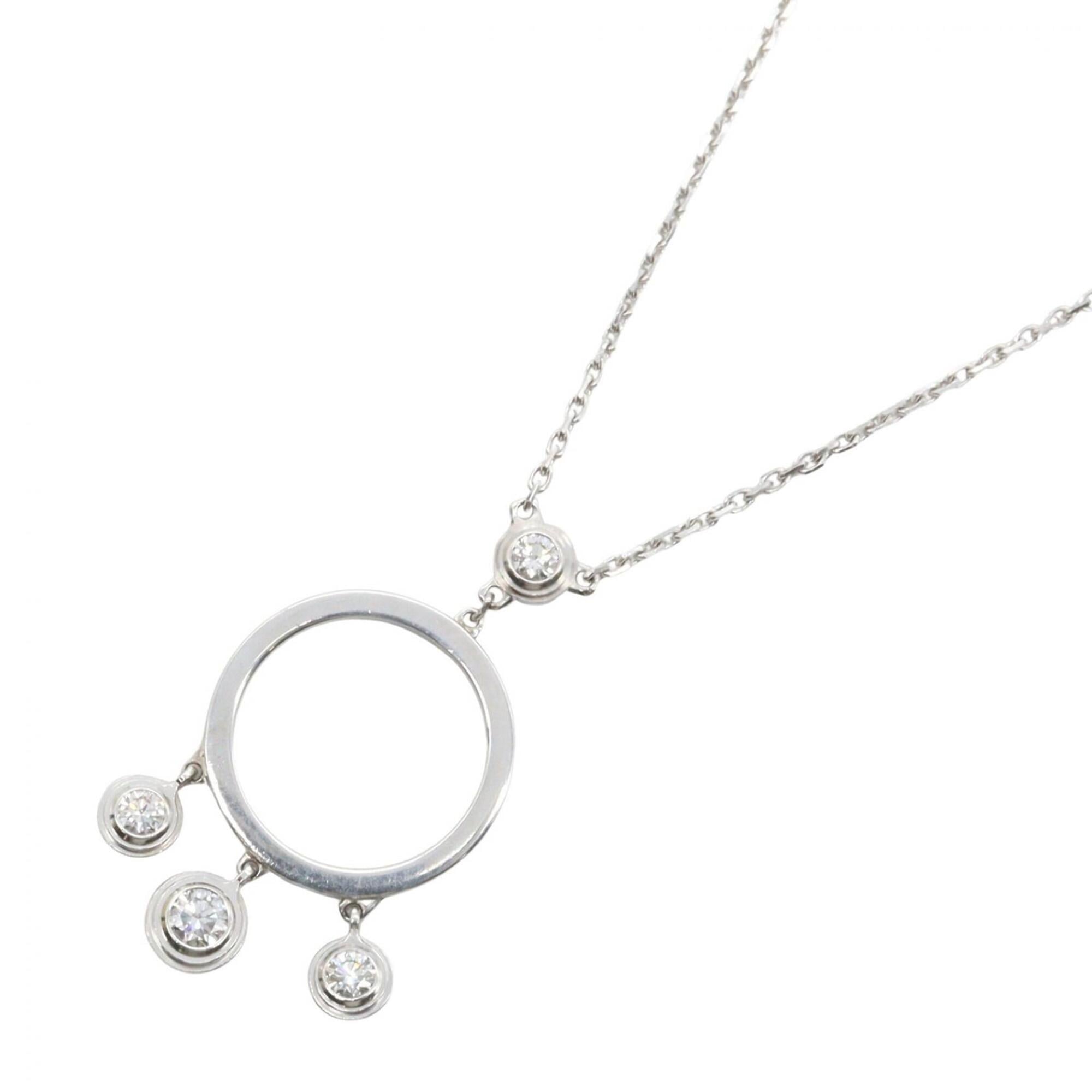 Cartier Diamants LŽgers 4PD Necklace, 18K White Gold (18KWG), Diamond, Women\'s, Silver Tone, Clear