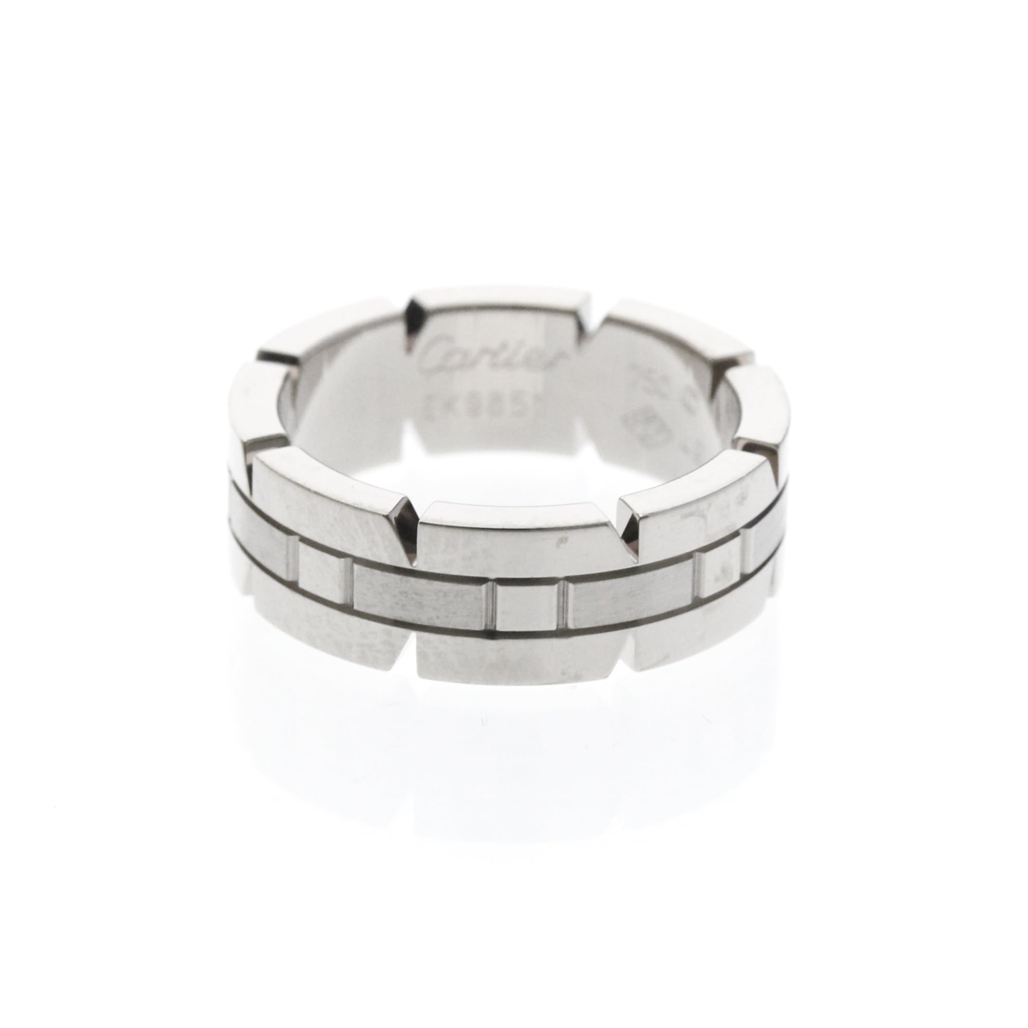 Cartier Tank Franaise Ring White Gold (18K) Fashion No Stone Band Ring Silver
