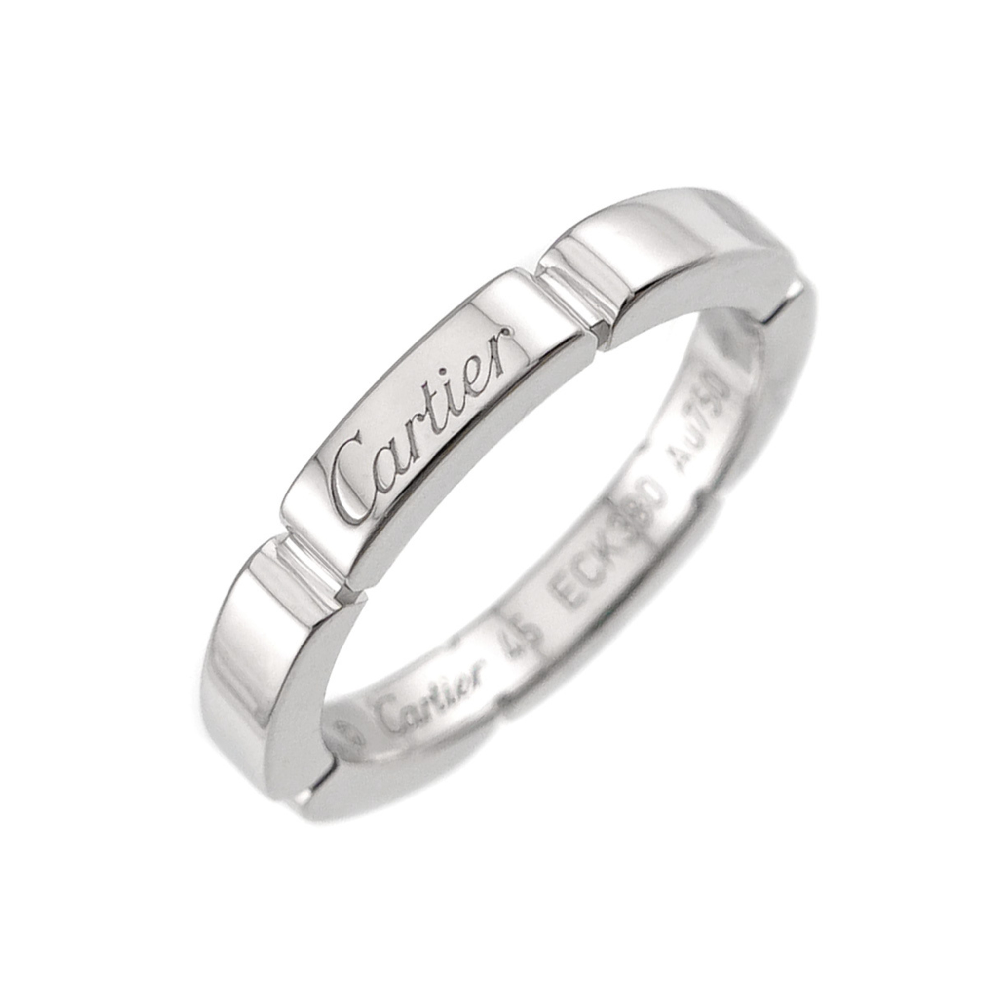 Cartier Maillon Panthre Ring #45, 18K White Gold (750)