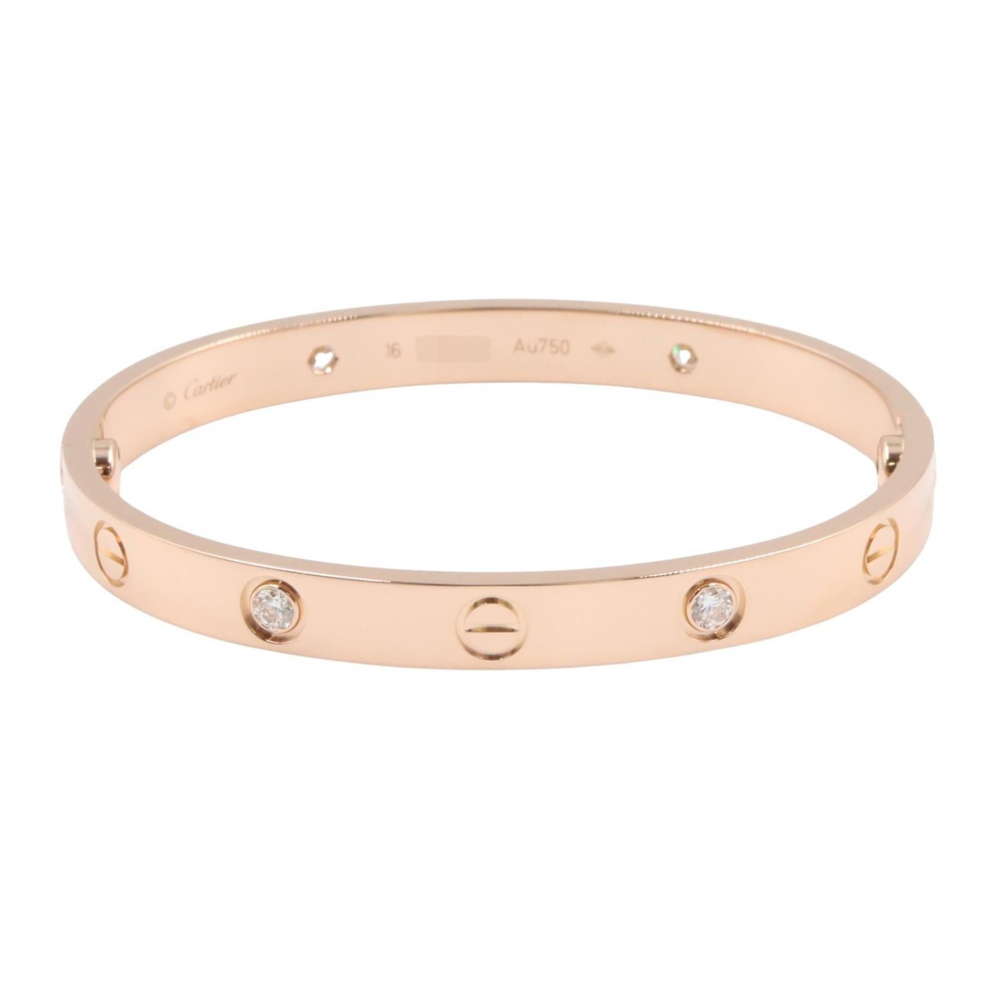 Cartier Love Bracelet 4PD Accessory 18KPG (Pink Gold) Diamond Women\'s Gold Tone Clear B6069917