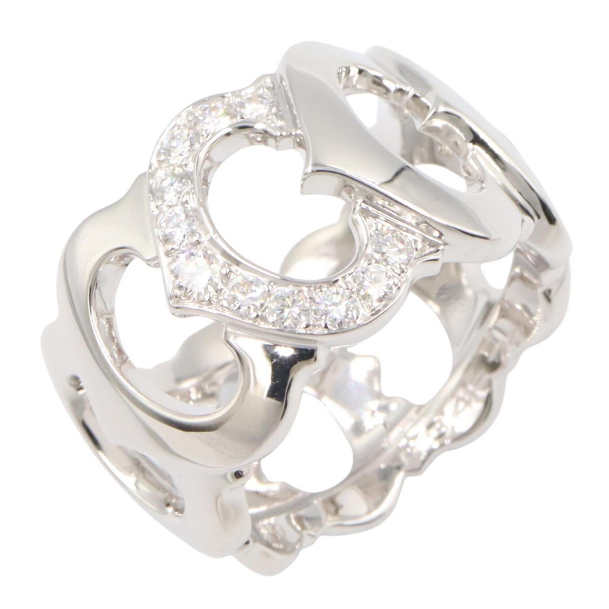 Cartier C de Diamond Ring - 18K White Gold (18KWG) Women\'s Silver/Clear Tone