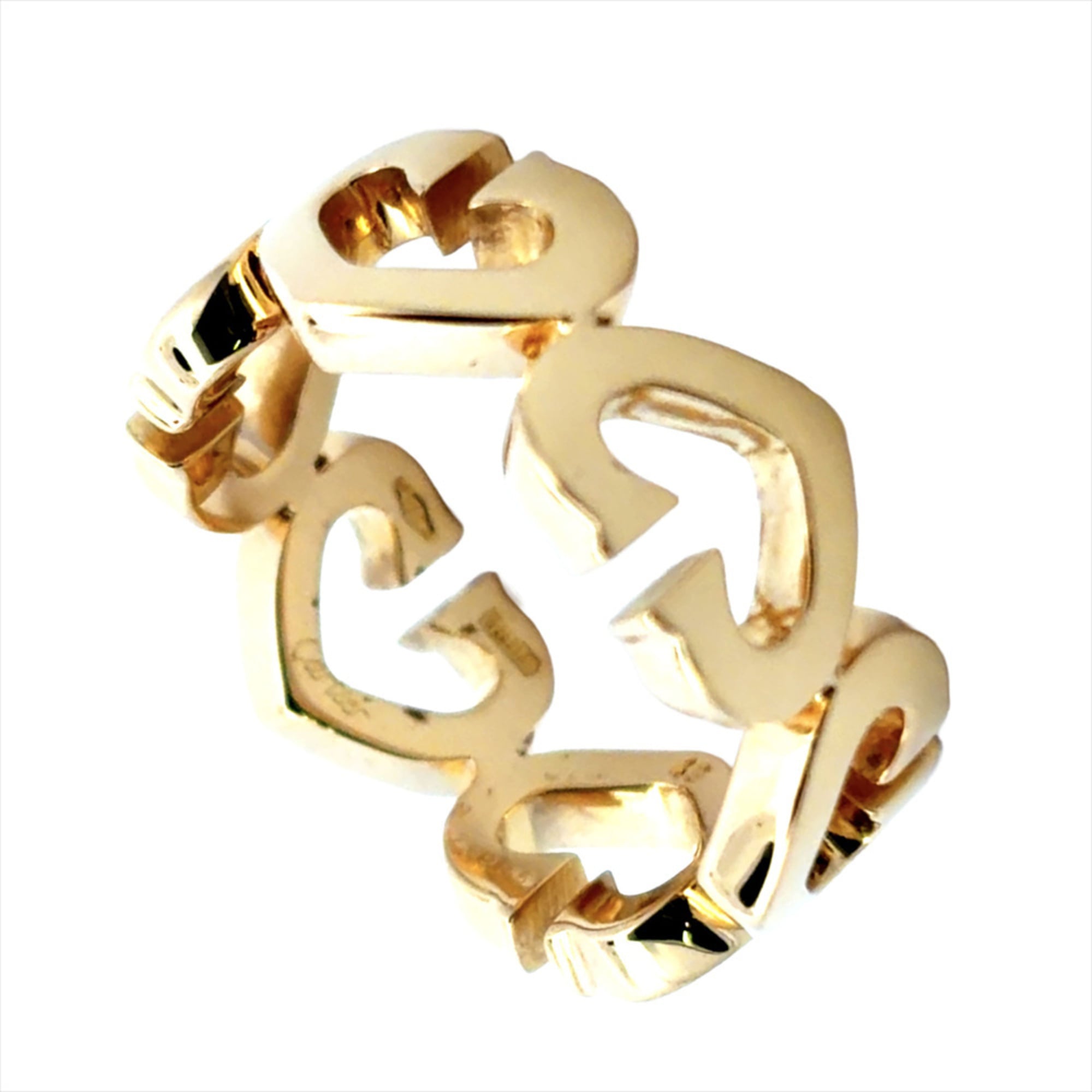Cartier C Heart Ring, Size #49, 18K Yellow Gold, 6.4g, Women\'s.