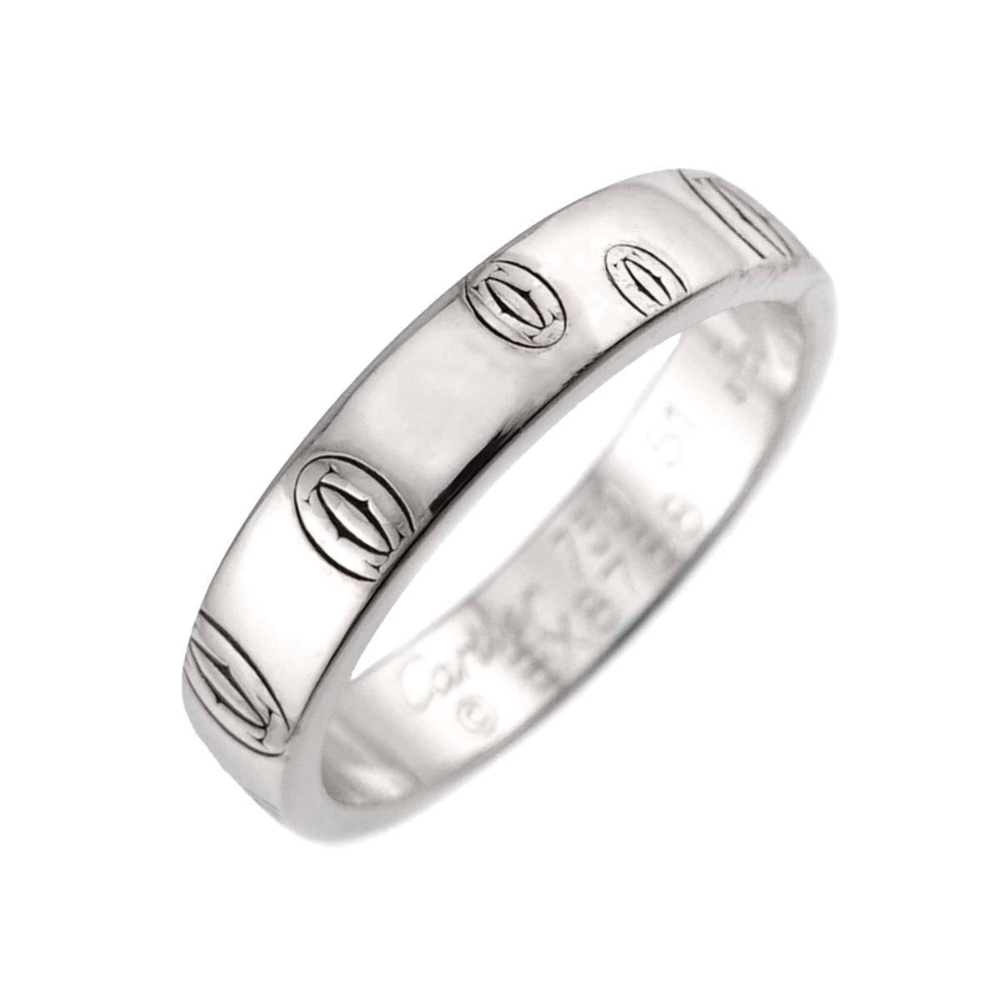 Cartier Happy Birthday Ring SM #51 18K WG White Gold 750 Logo