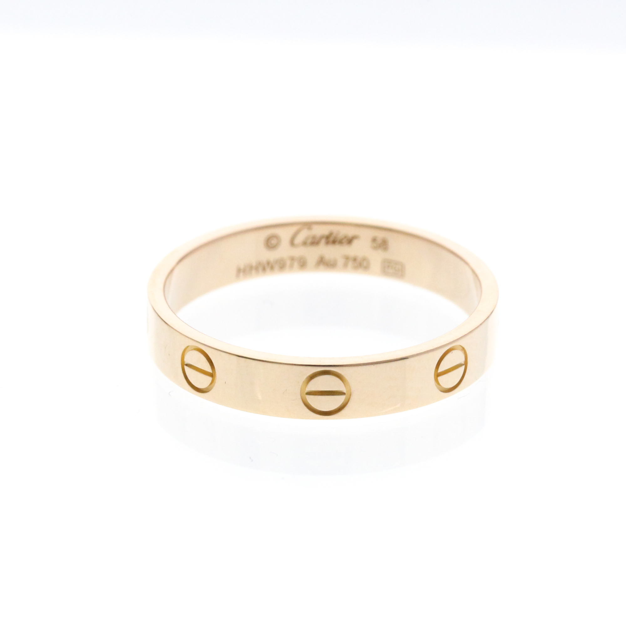 Cartier Mini Love Ring Pink Gold (18K) Fashion No Stone Band Ring Pink Gold