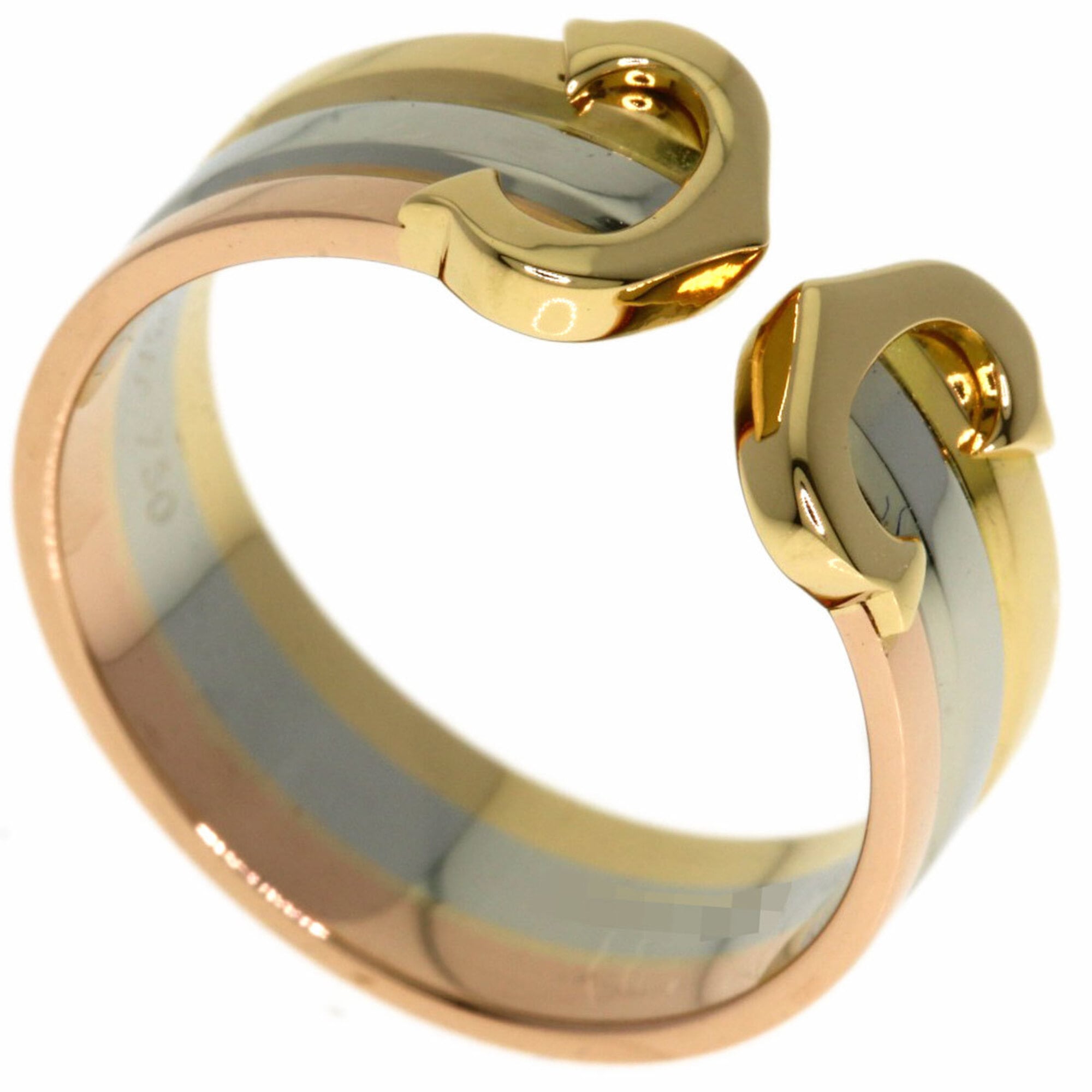 Cartier 2C Ring SM #47 - 18K Yellow Gold/18K White Pink Gold Women\'s CARTIER
