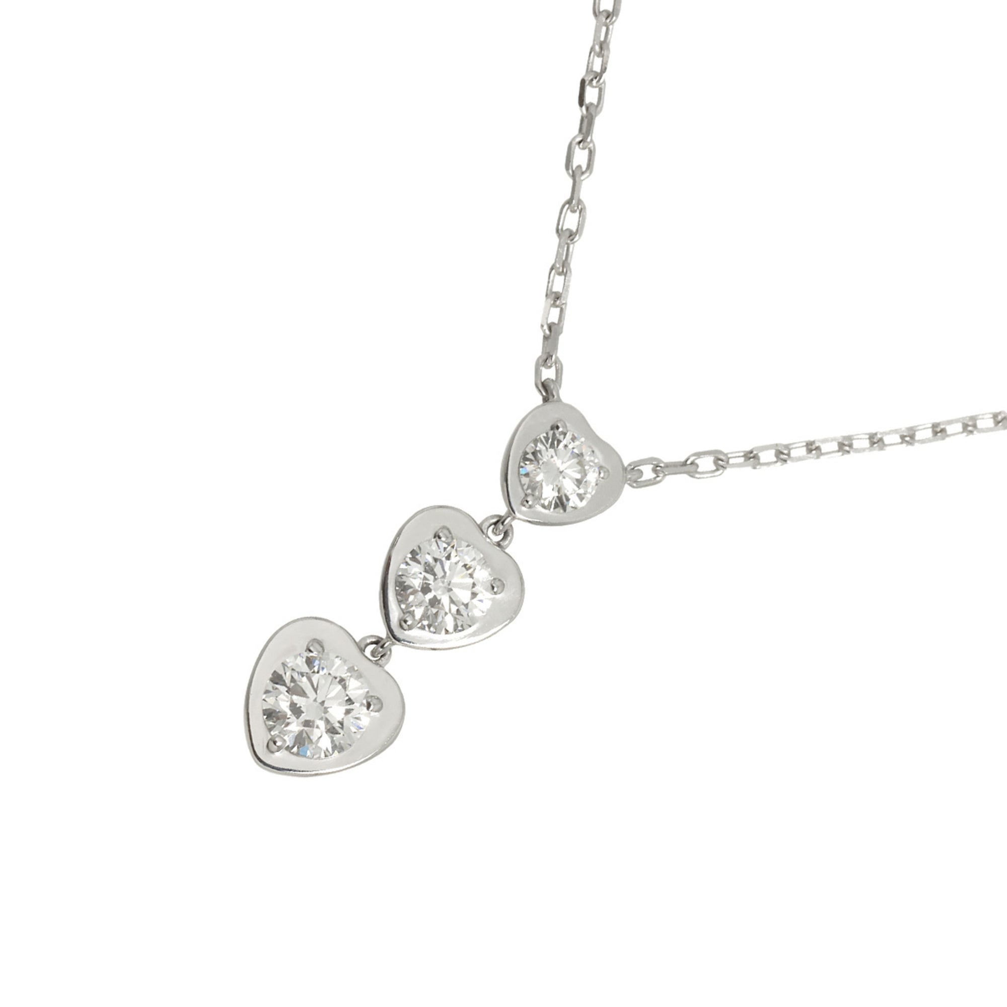 Cartier Damour Heart Diamond Necklace, 41cm, 18K WG (White Gold 750), Diamants LŽgers.