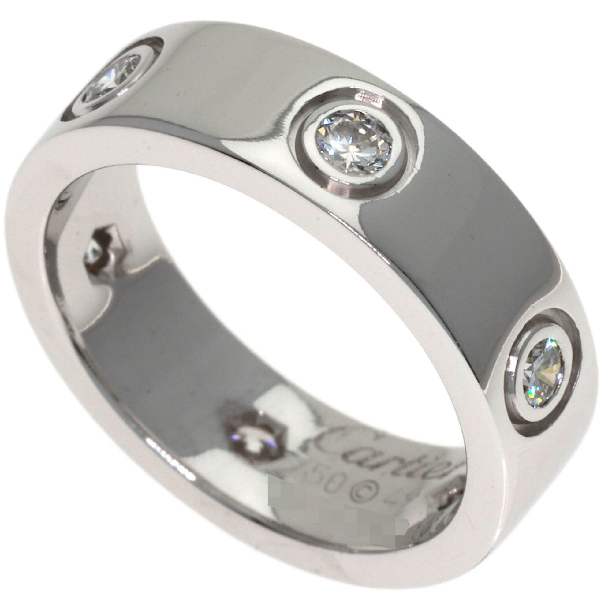 Cartier Love Ring, Full Diamond, Size 49, 18K White Gold, Women\'s Ring (CARTIER)