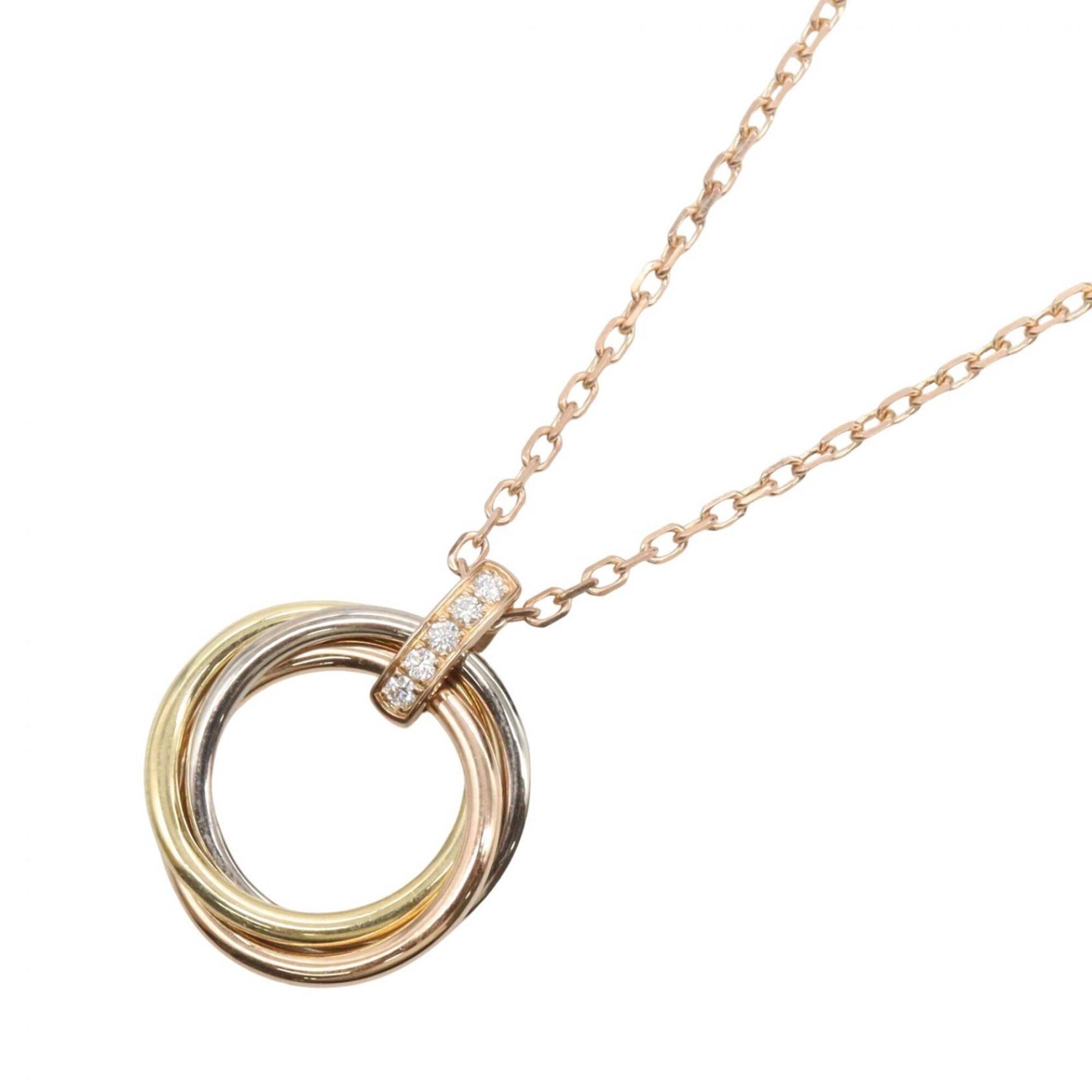 Cartier Trinity Necklace, Diamond Jewelry, 18K (Yellow Gold), 18KWG (White 18KPG (Pink Diamond, Wome
